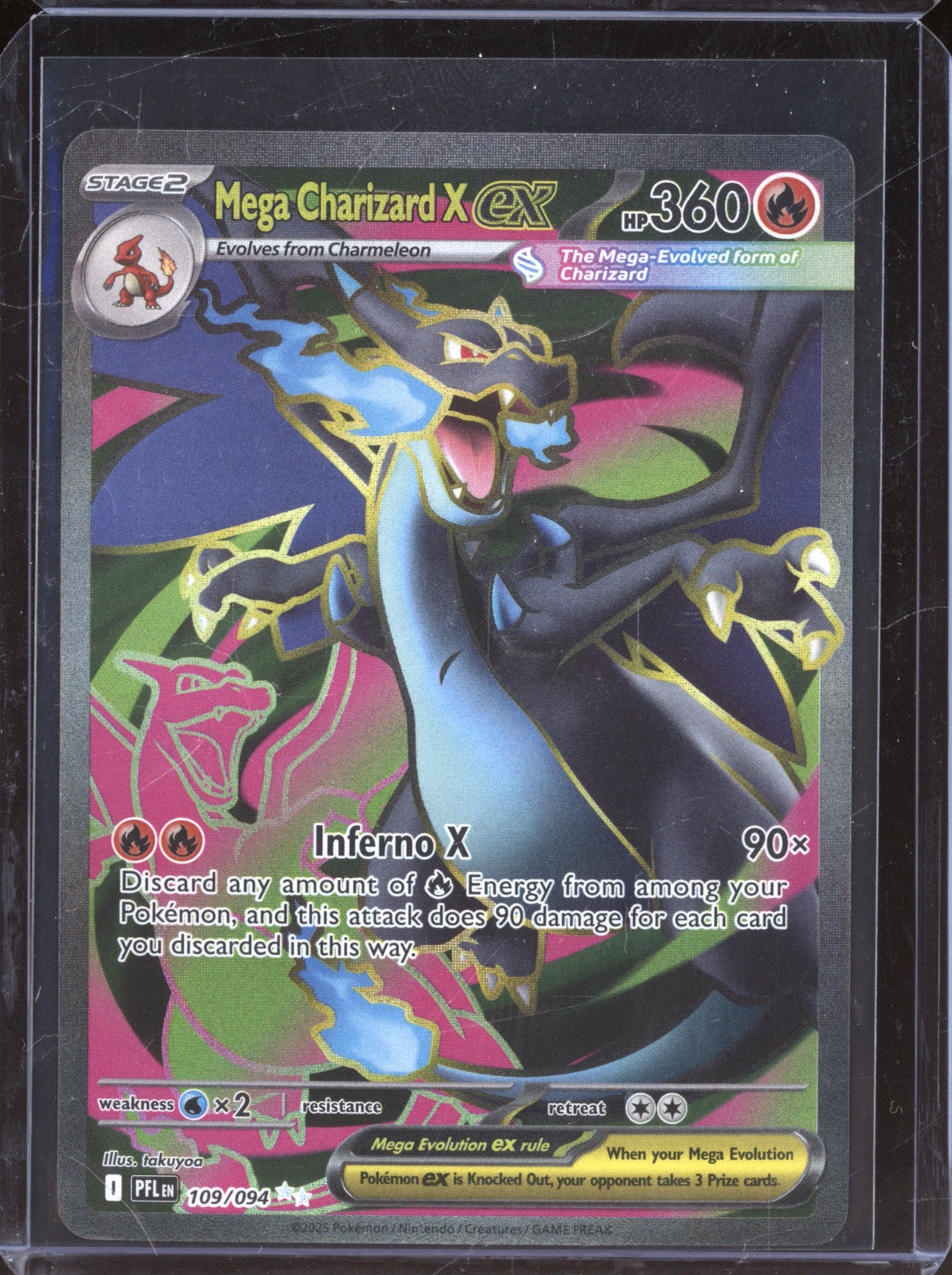 Mega Charizard X ex 2025 Pokemon Phantasmal Flames PFL 109/094 Ultra Rare