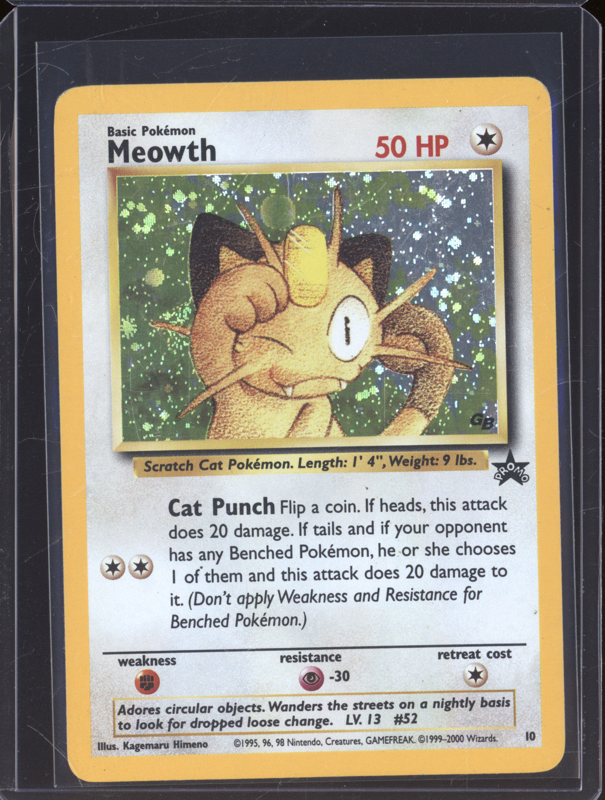 2000 Pokemon Black Star Promo 10 Meowth Holo