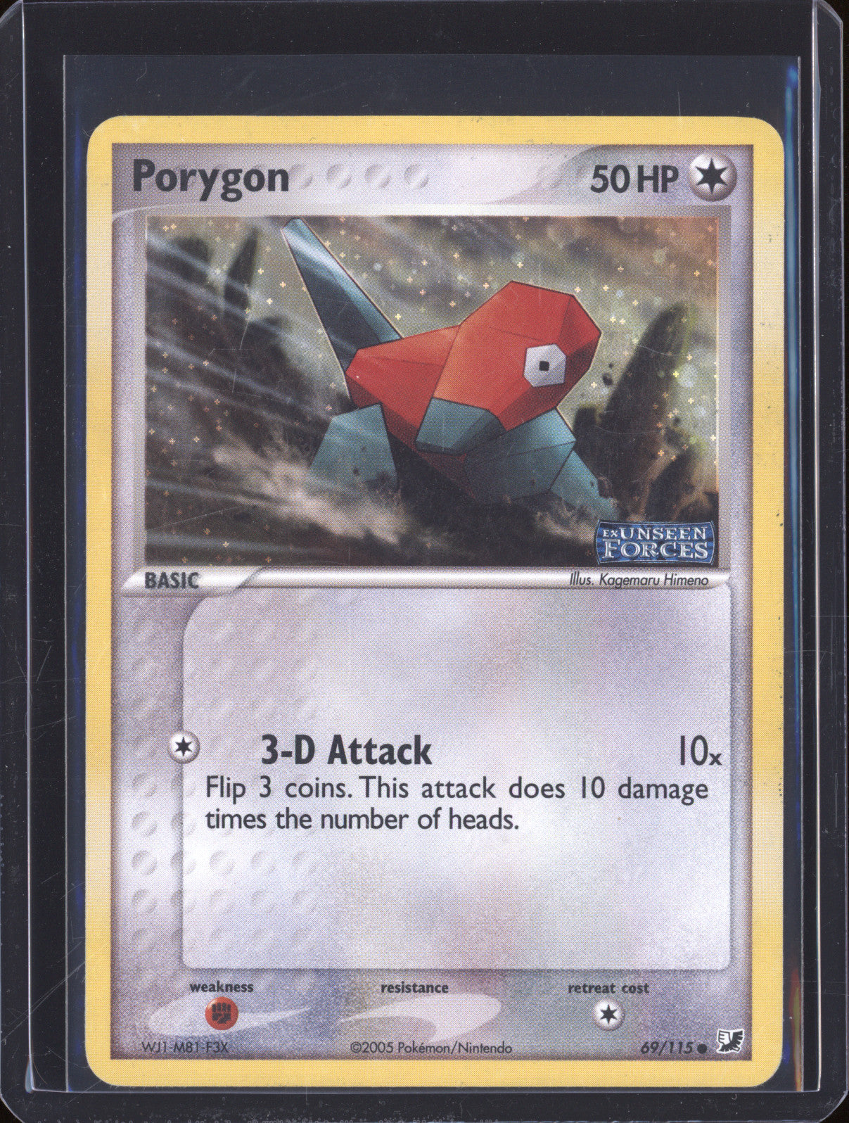 2005 Pokemon EX Unseen Forces 69/115 Porygon Reverse Holo Stamped