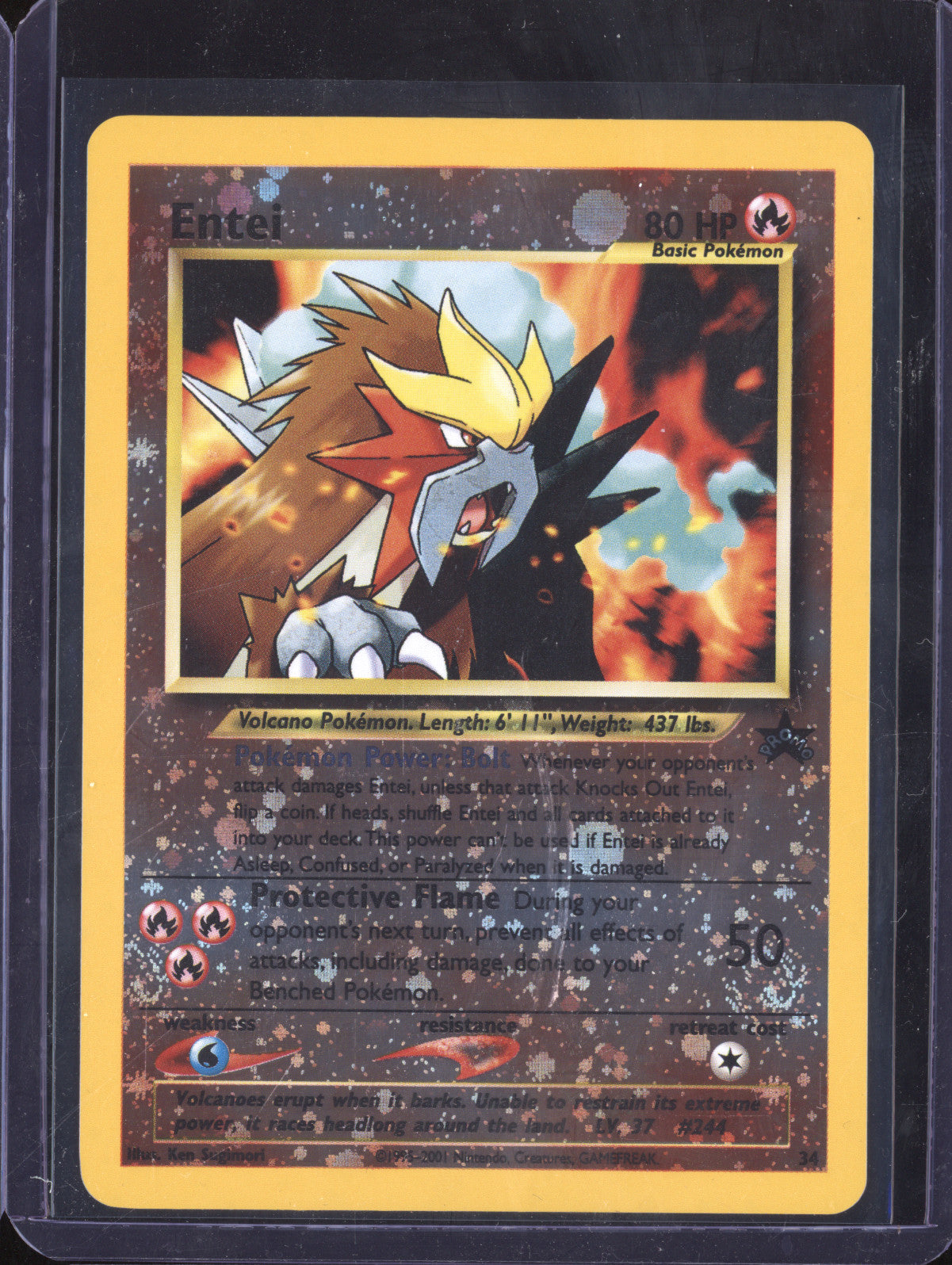 Entei 2001 Pokemon Wizards of the Coast 34 Reverse Holo Movie Promo