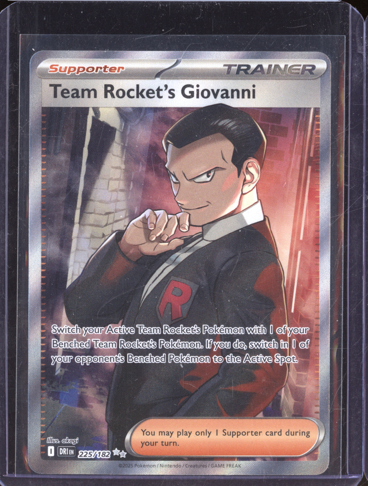 2025 Pokemon Destined Rivals DRI 225/182 Team Rocket's Giovanni Ultra Rare