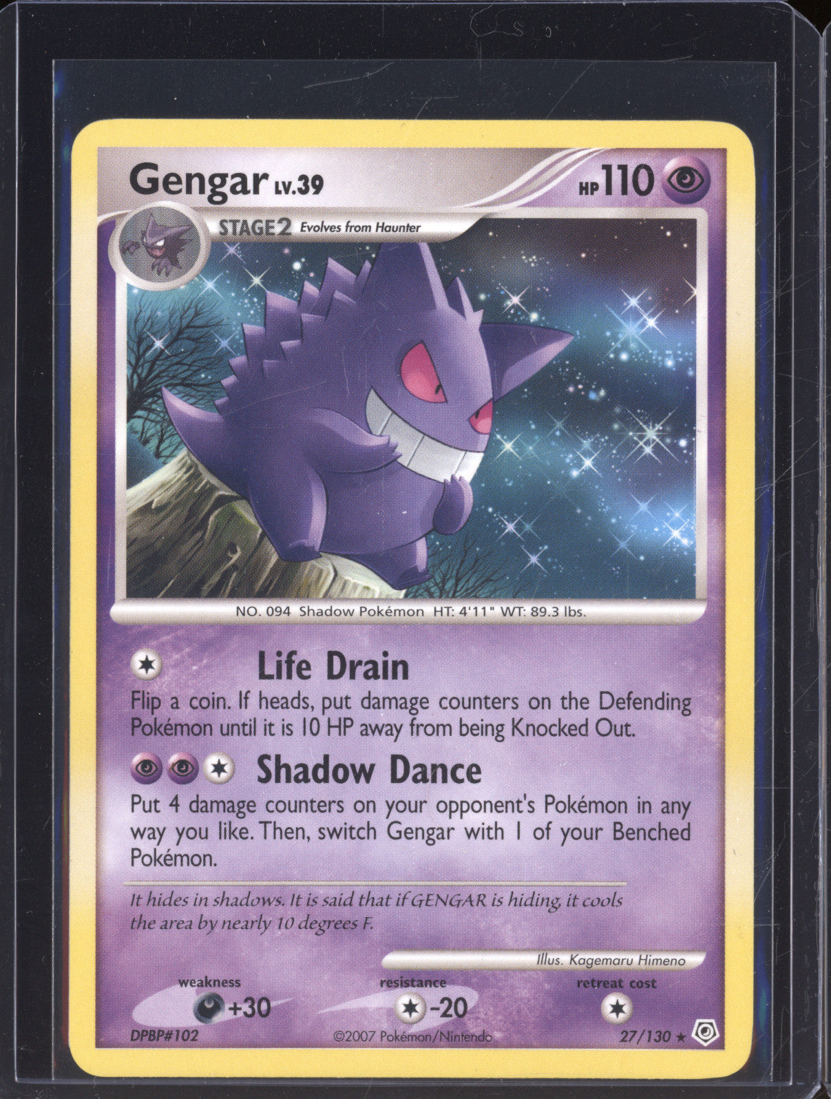 2007 Pokemon Diamond & Pearl 27/130 Gengar Rare