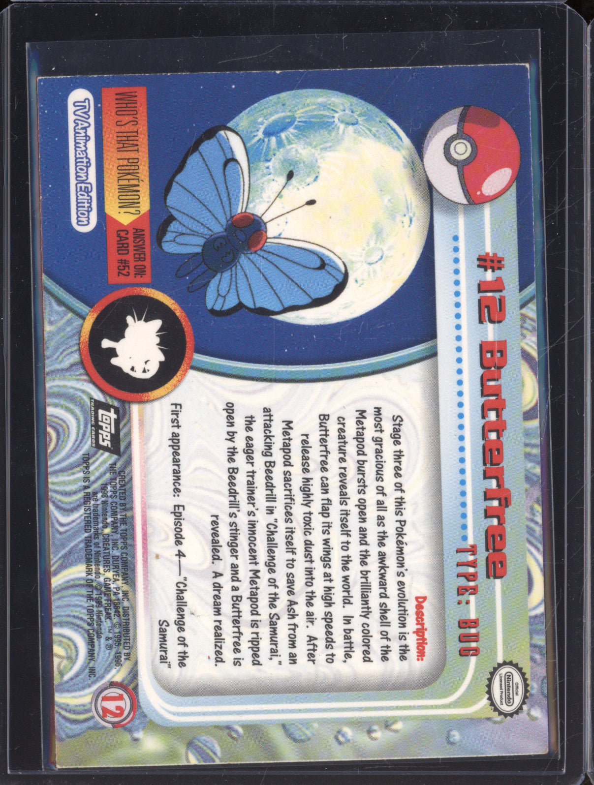 1999 Pokemon Topps Series 1 12 Butterfree Holo