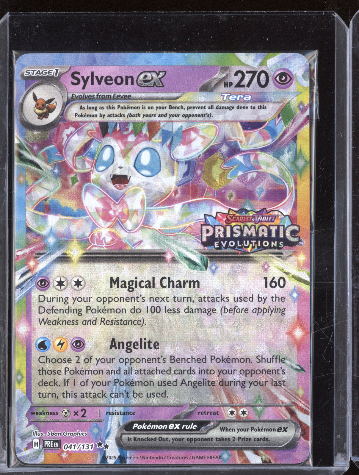 Sylveon ex Pokemon Prismatic Evolutions Stamp PRE 041/131 Surprise Box Promo