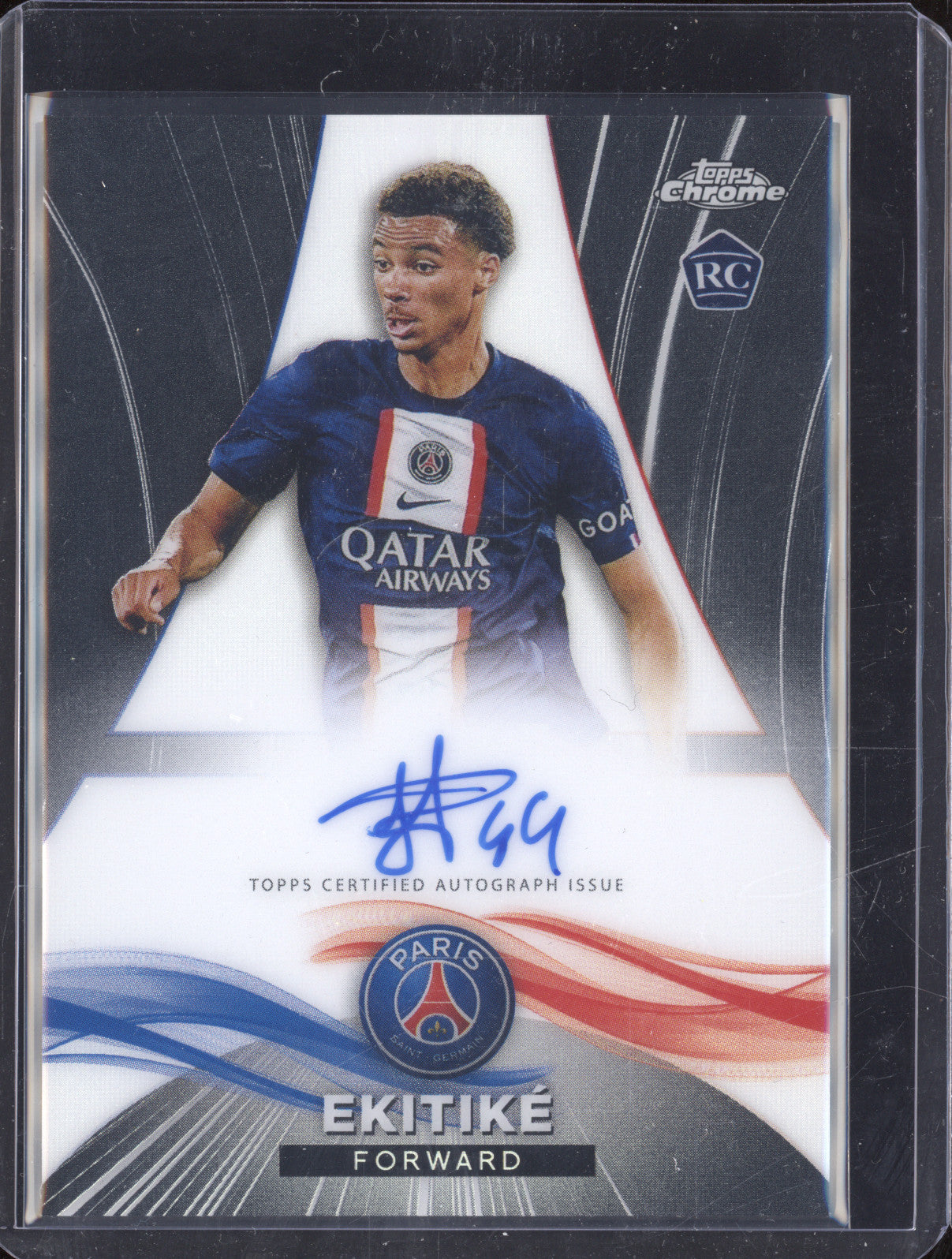 2022 Topps Chrome PSG UEFA 125 RC Hugo Ekitike Base RC Auto 17/25