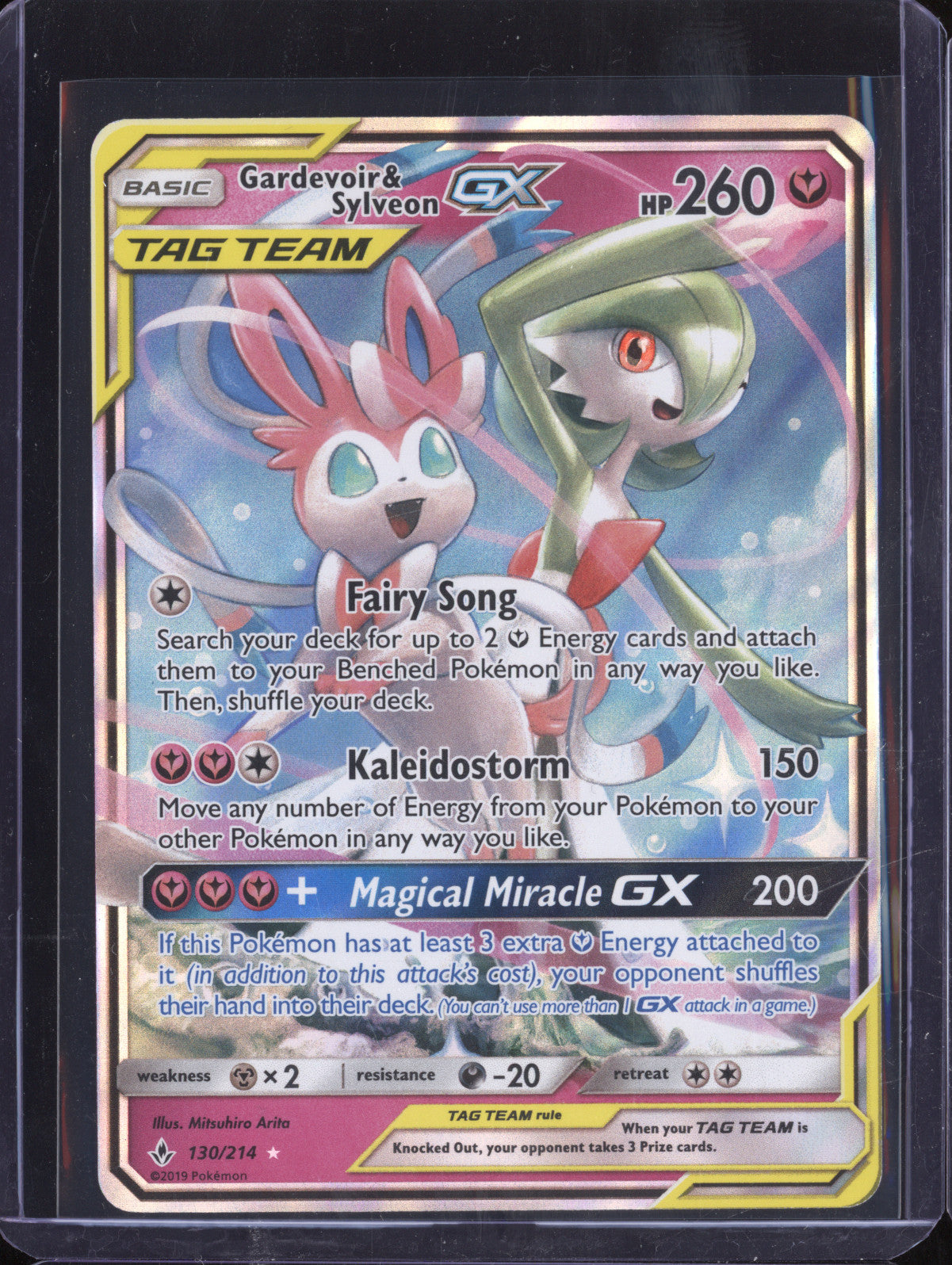 Gardevoir & Sylveon GX 2019 Pokemon Unbroken Bonds 130/214 Holo