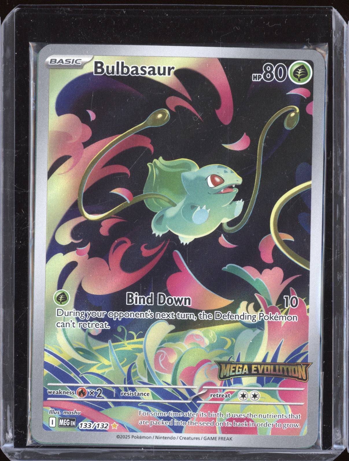 2025 Pokemon Mega Evolutions 133/132 Bulbasaur Illustration Rare Stamped
