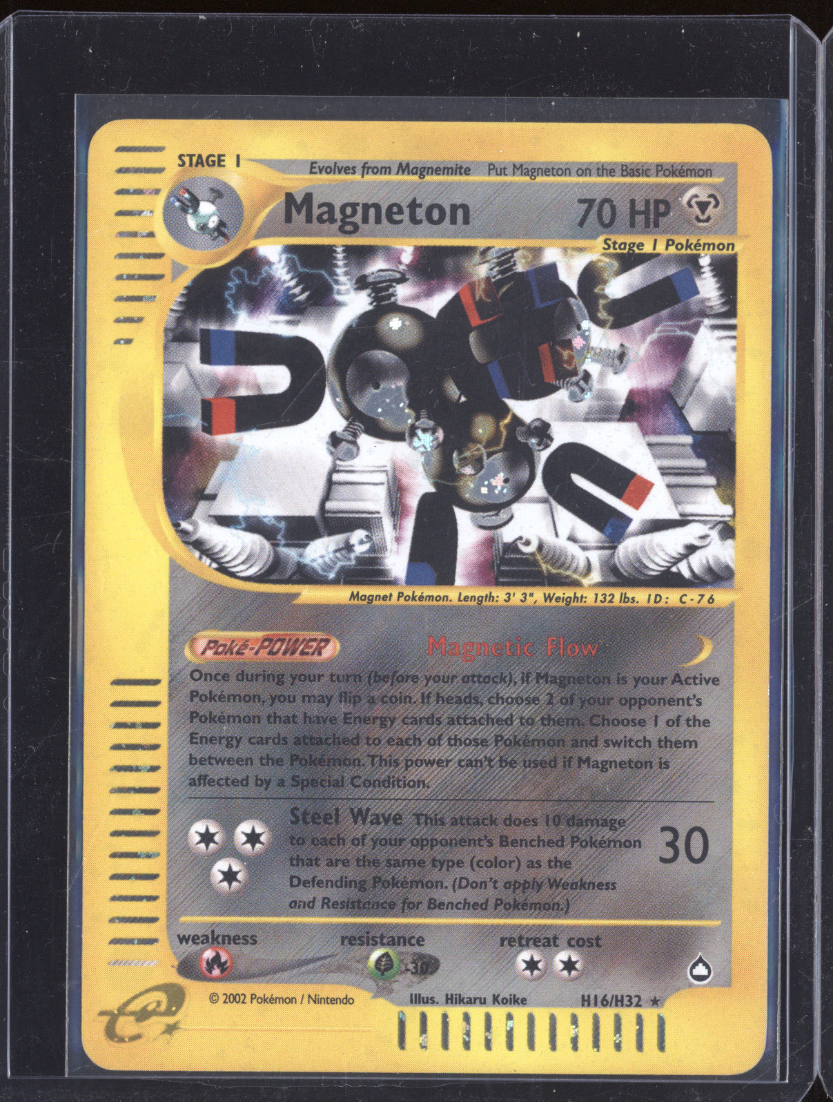 2002 Pokemon Wizards of the Coast Aquapolis H16 Magneton Holo