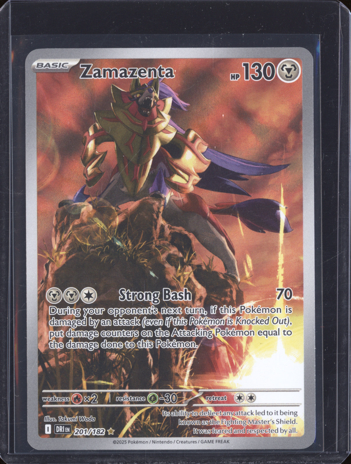 Zamazenta 2025 Pokemon Destined Rivals 201/182 Illustration Rare