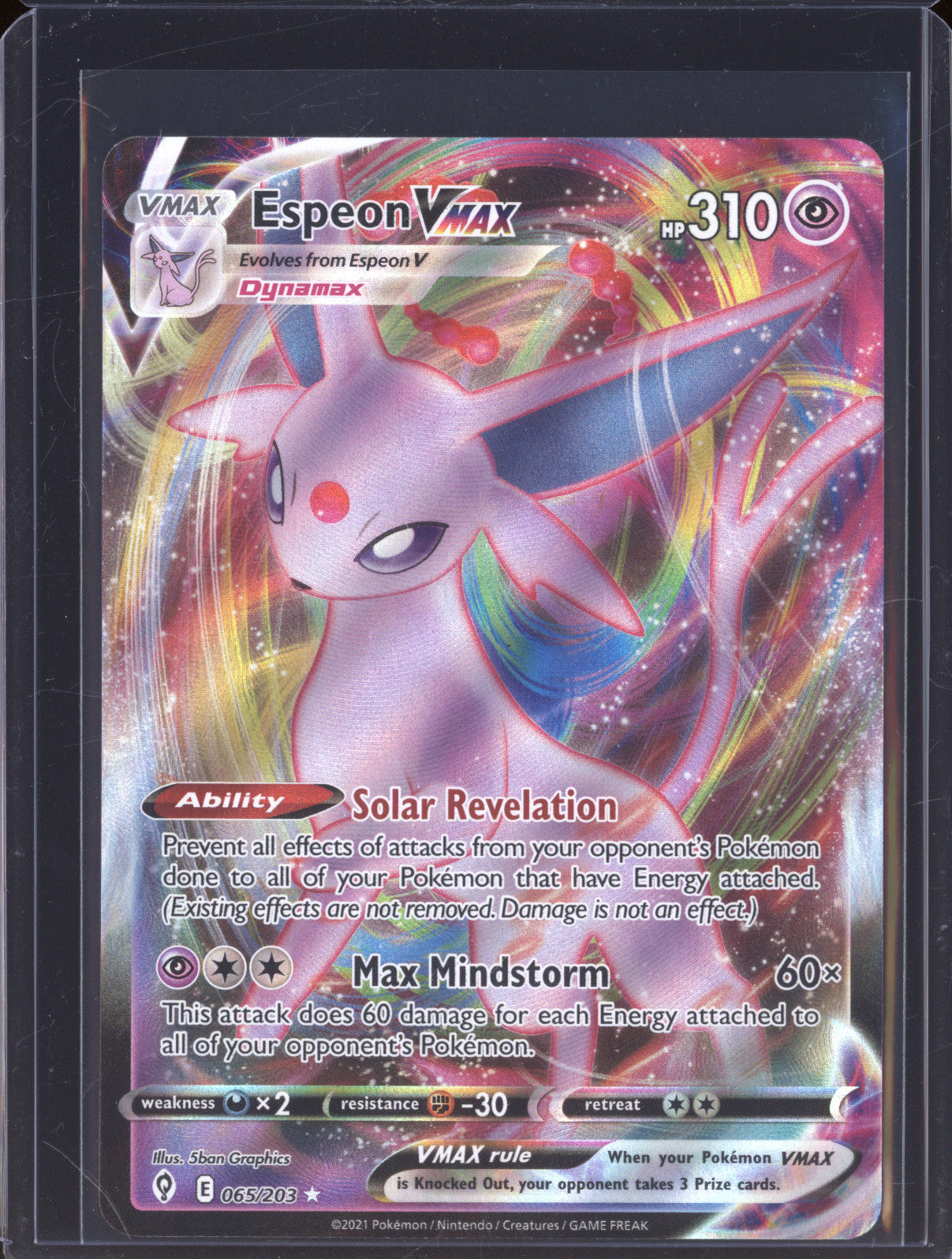 2021 Pokemon Evolving Skies 065 Espeon VMAX Holo