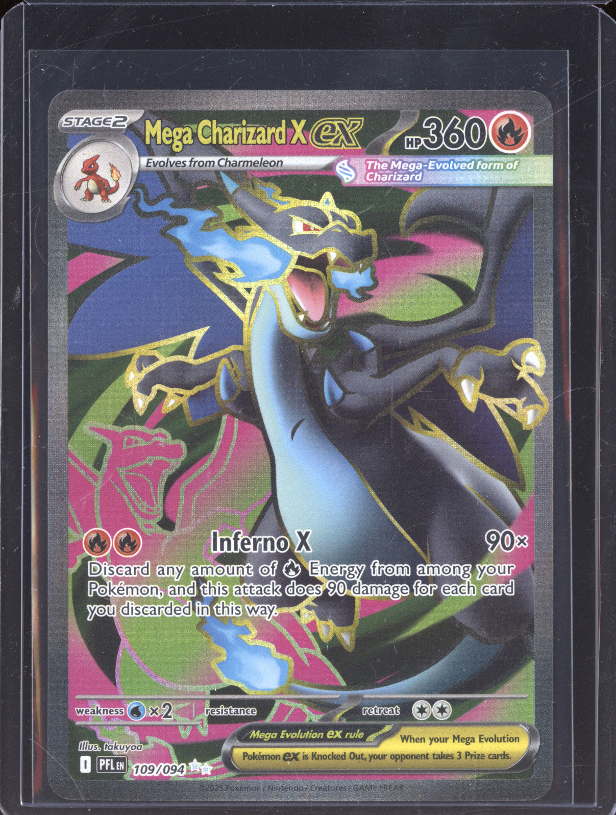 2025 Pokemon Phantasmal Flames 109/094 Mega Charizard X ex