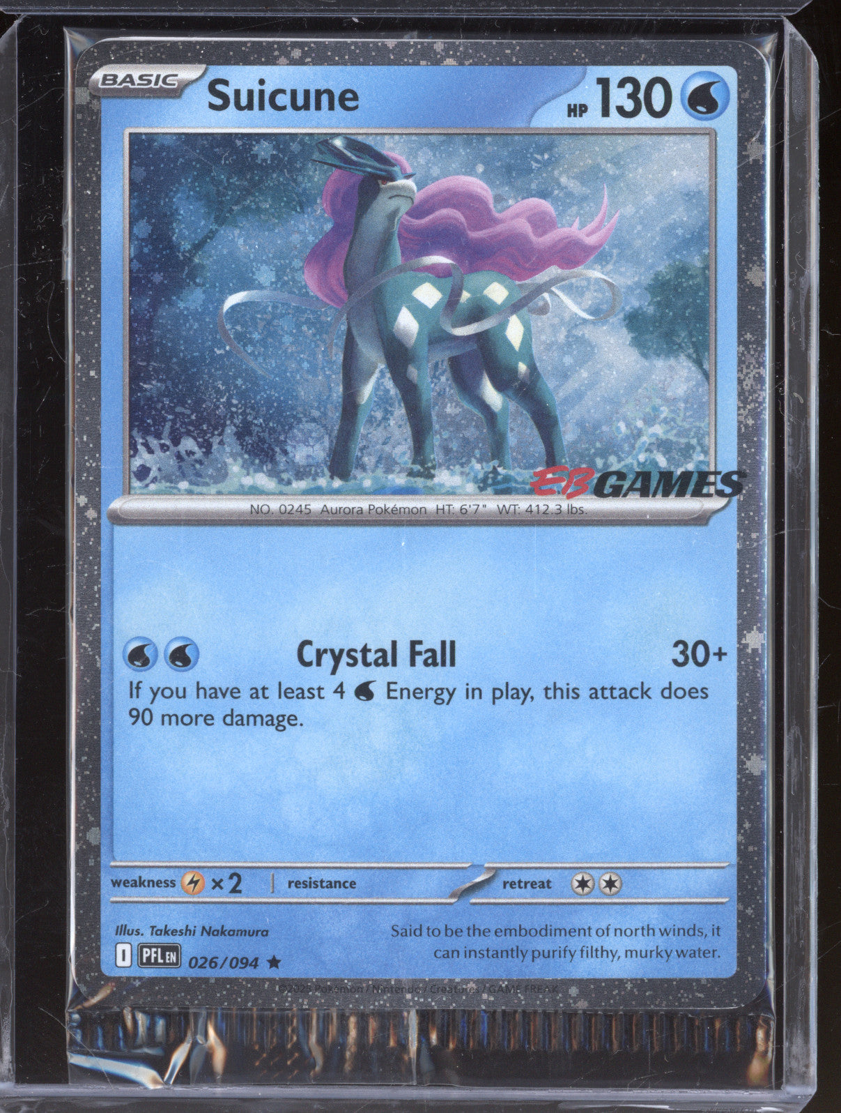 Suicune 2025 Pokemon Phantasmal Flames PFL 026/094 EB Games Promo