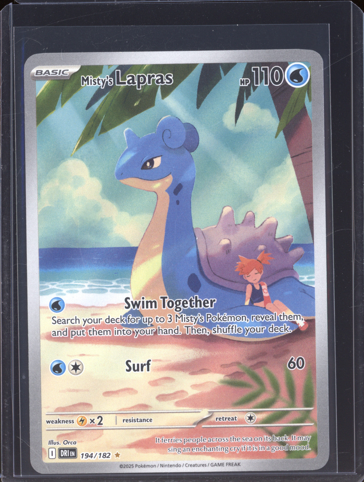 Misty's Lapras 2025 Pokemon Destined Rivals DRI 194/182 Illustration Rare