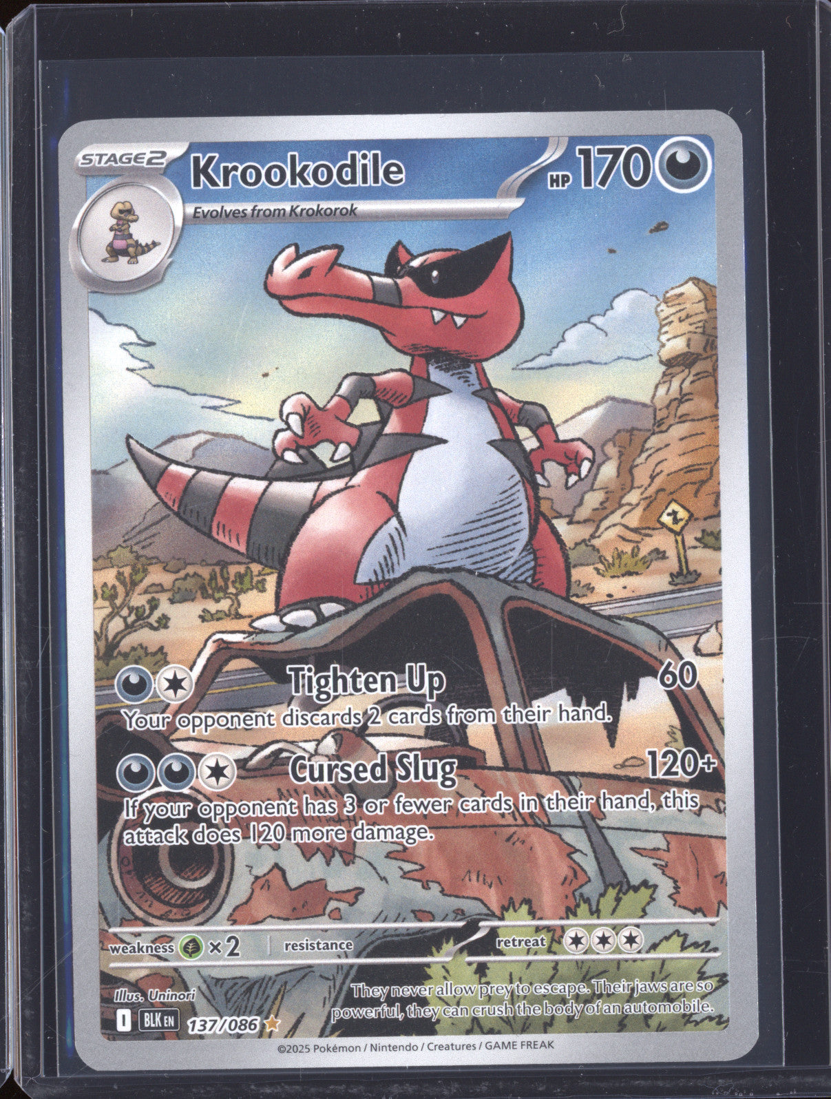 Krookodile Pokemon Black Bolt BLK 137/086 Illustration Rare