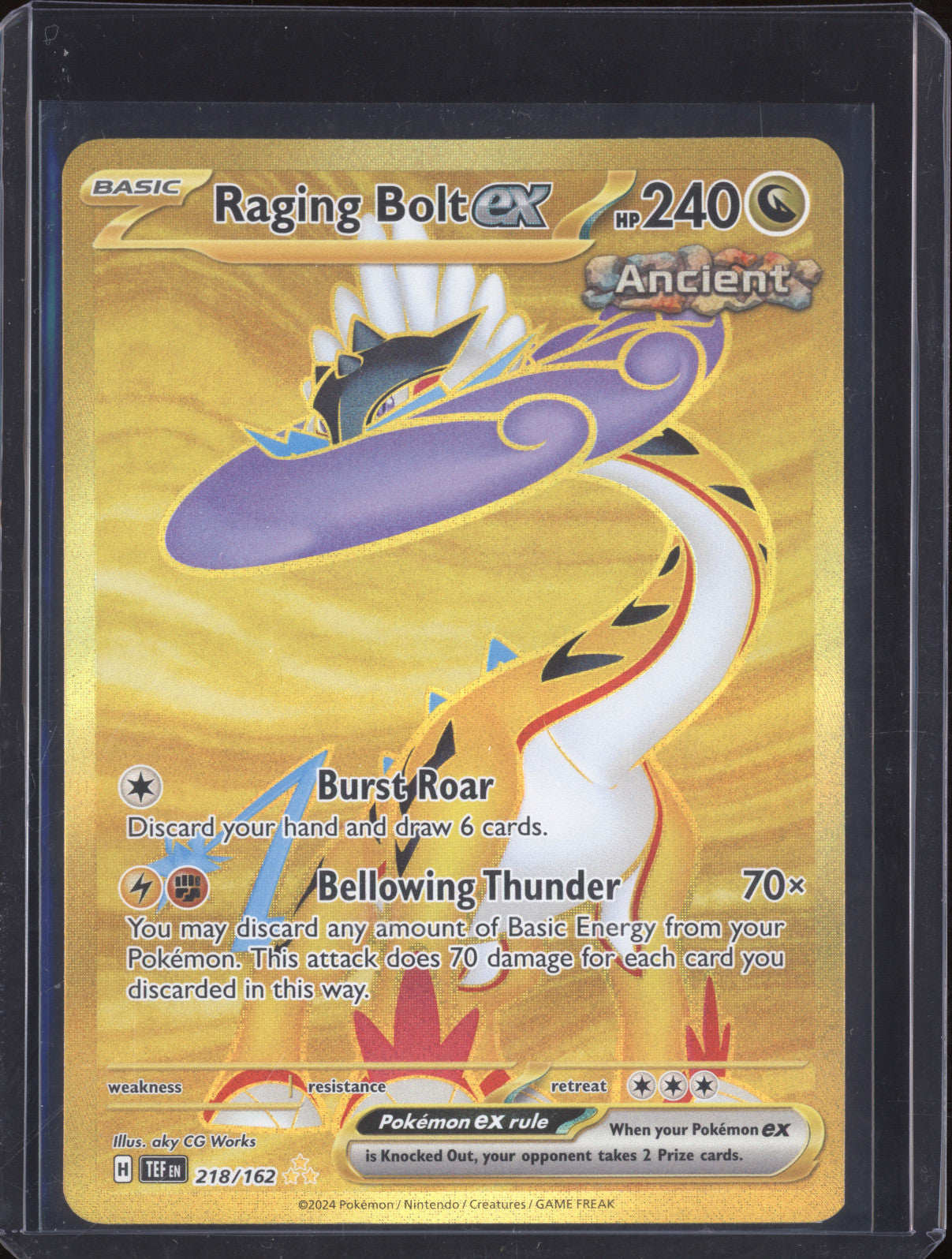 Raging Bolt Ex 2024 Pokemon Temporal Forces TEF 218/162 Ultra Rare