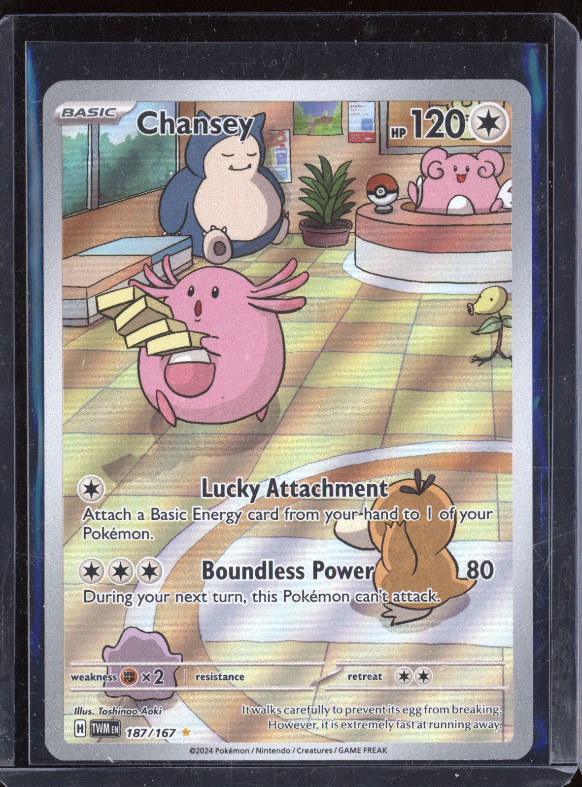 Chansey 2024 Pokemon Twilight Masquerade TWM 187/167 Illustration Rare