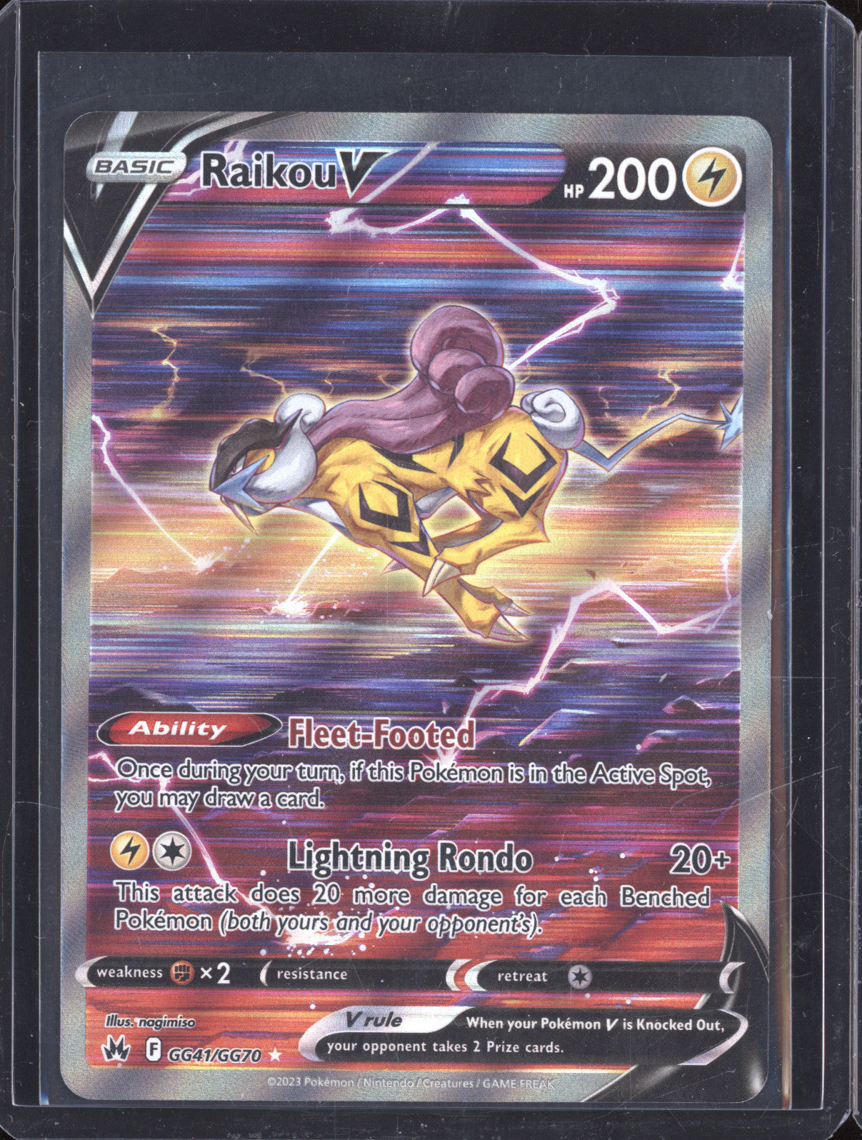 2023 Pokemon Crown Zenith GG41/GG70 Raikou V Full Art