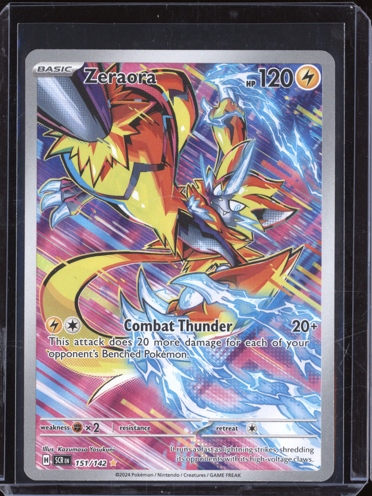 Zeraora 2024 Pokemon Stellar Crown SCR 151/142 Illustration Rare