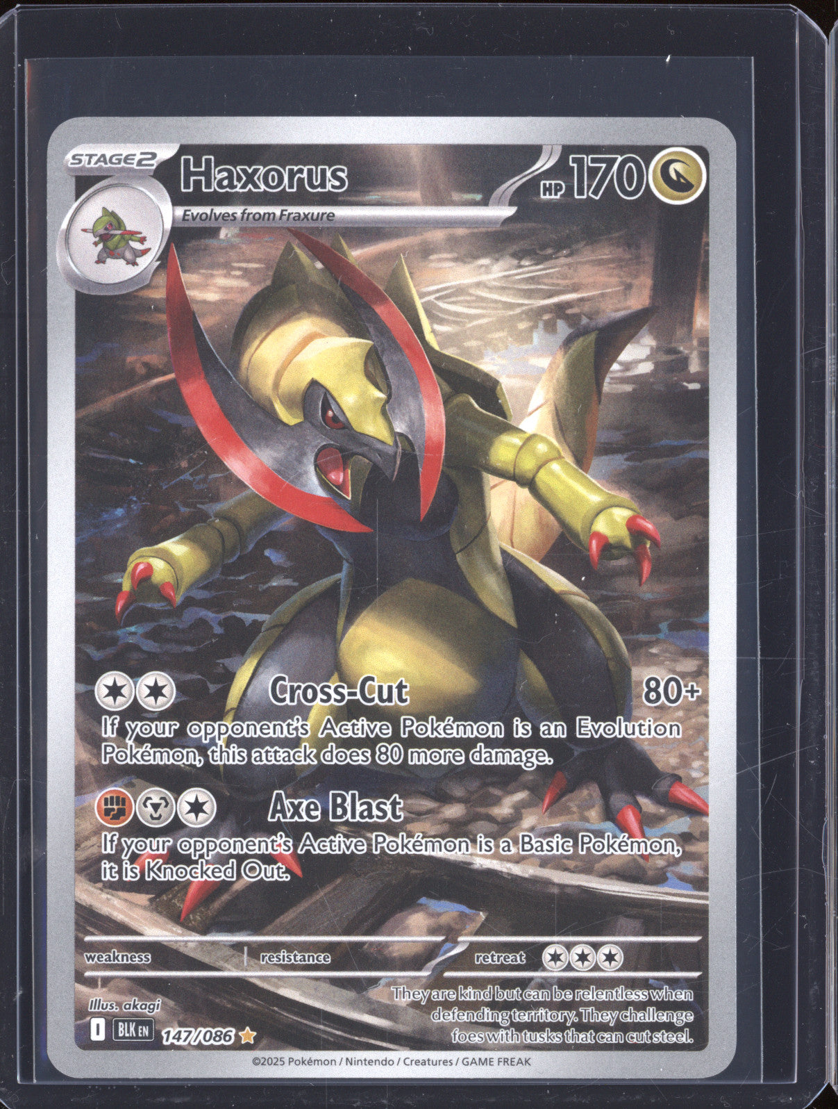 Haxorus 2025 Pokemon Black Bolt BLK 147/086 Illustration Rare