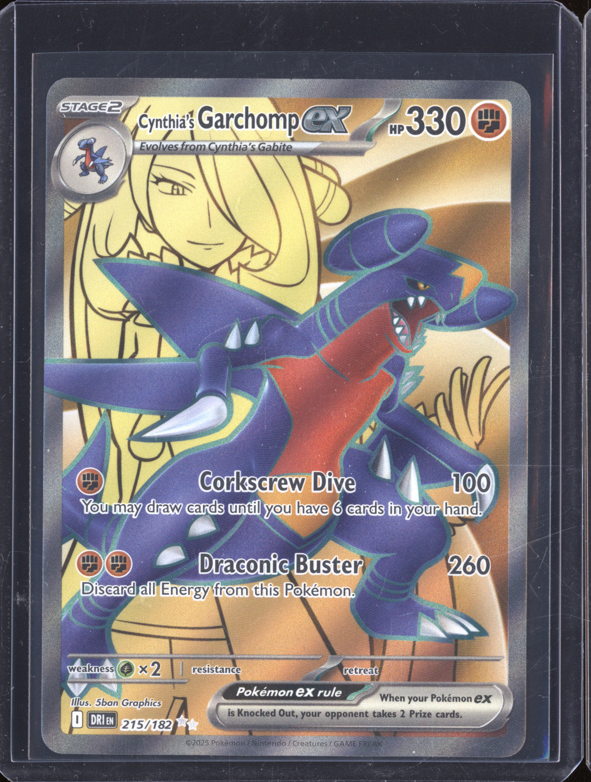 Cynthia's Garchomp ex 2025 Pokemon Destined Rivals 215/182 Ultra Rare