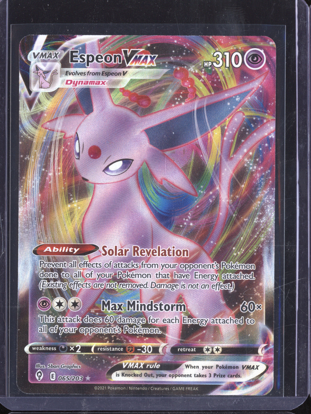 Espeon VMax 2021 Pokemon Evolving Skies 065/203 Ultra Rare