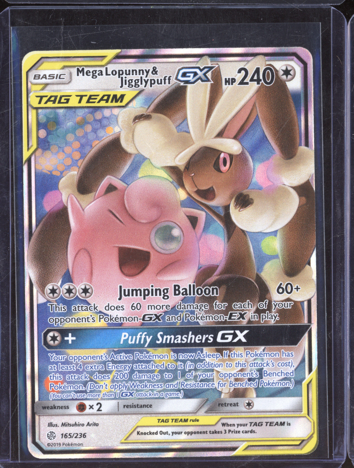 2019 Pokemon Cosmic Eclipse 165/236 Mega Lopunny & Jigglypuff Tag Team