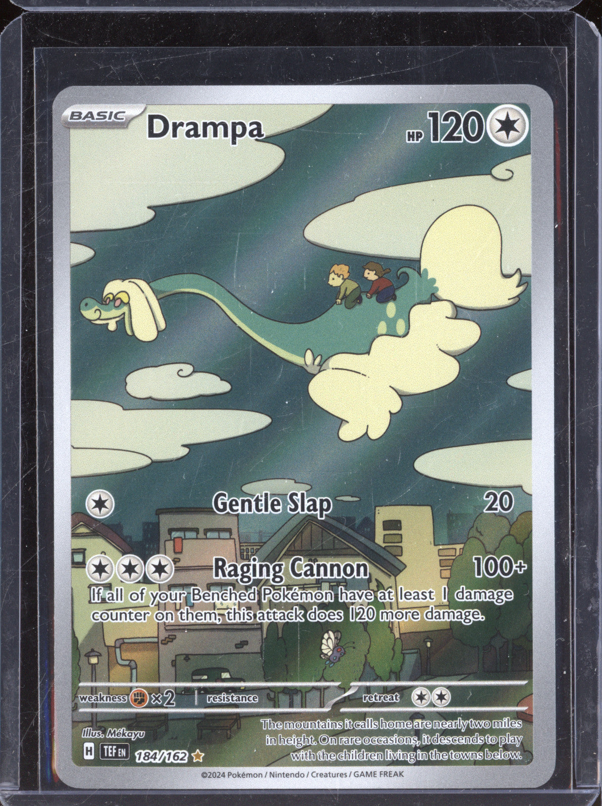 Drampa 2024 Pokemon Temporal Forces TEF 184/162 Illustration Rare