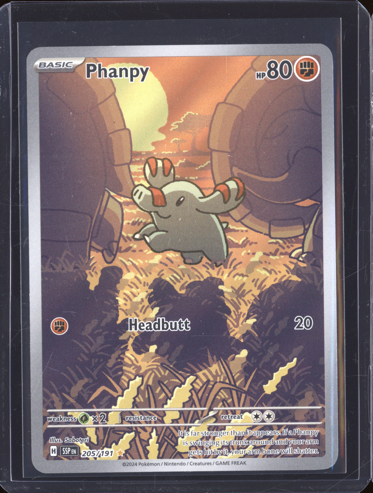 2024 Pokemon Surging Sparks SSP 205/191 Phanpy Illustration Rare