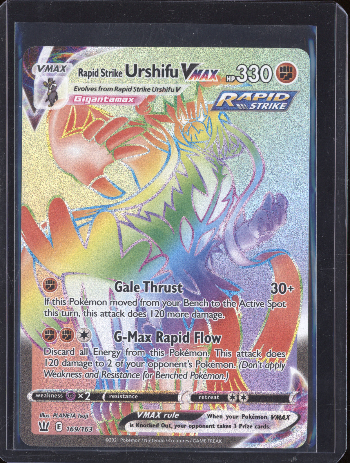 2021 Pokemon Battle Styles 169/163 Rapid Strike Urshifu VMAX Secret Rare