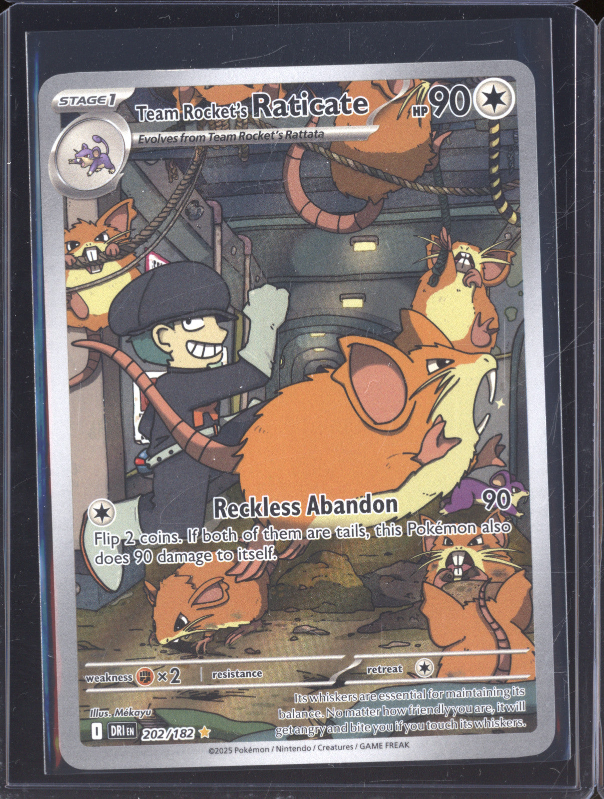 Team Rocket's Raticate 2025 Pokemon Destined Rivals 202/182 Illustration Rare
