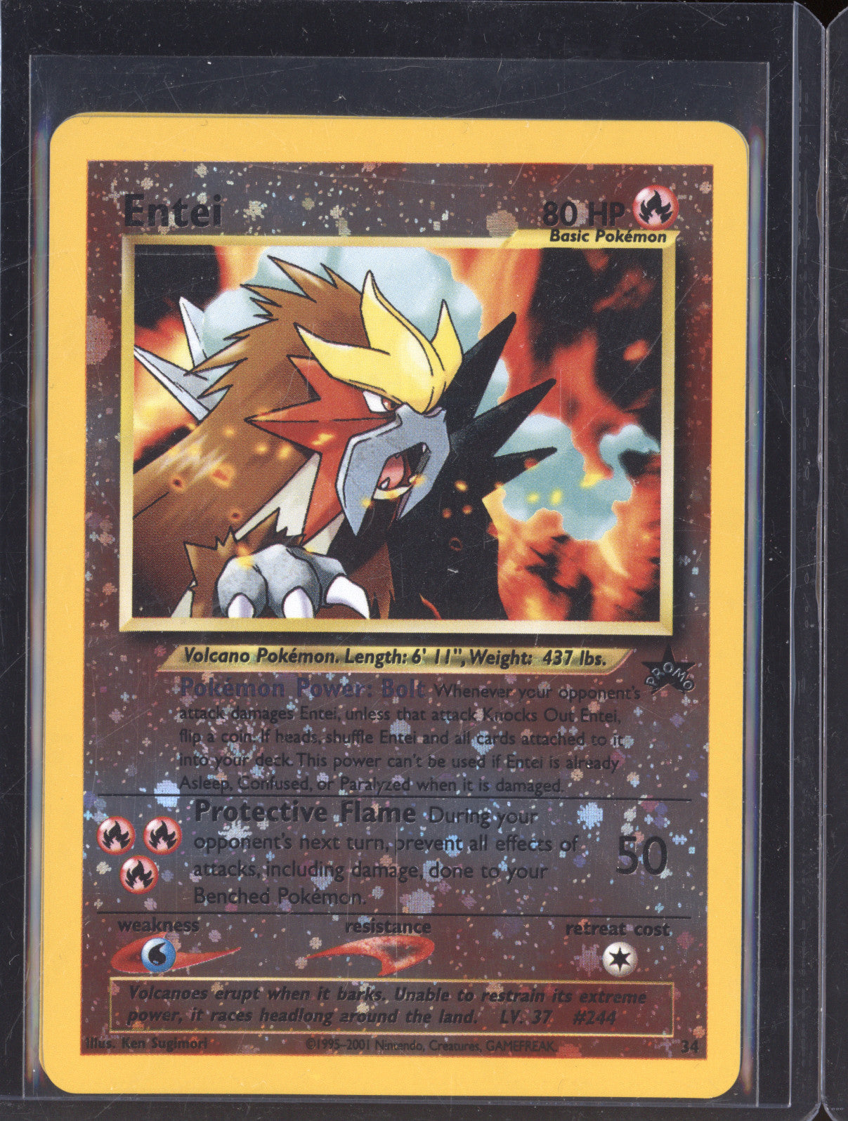 2001 Pokemon Wizards of the Coast Black Star Promos 34 Entei Reverse Holo