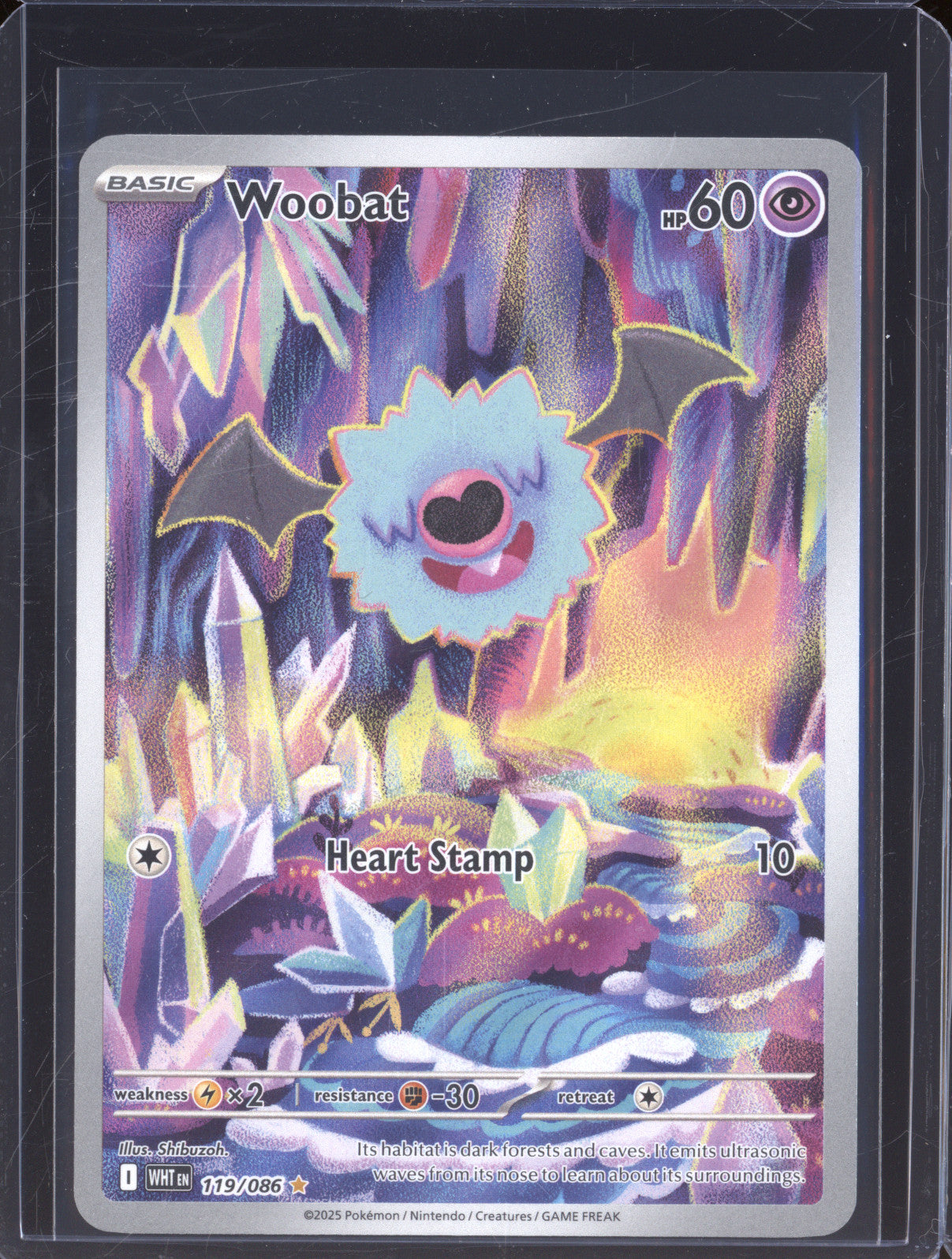 2025 Pokemon White Flare WHT 119/086 Woobat Illustration Rare