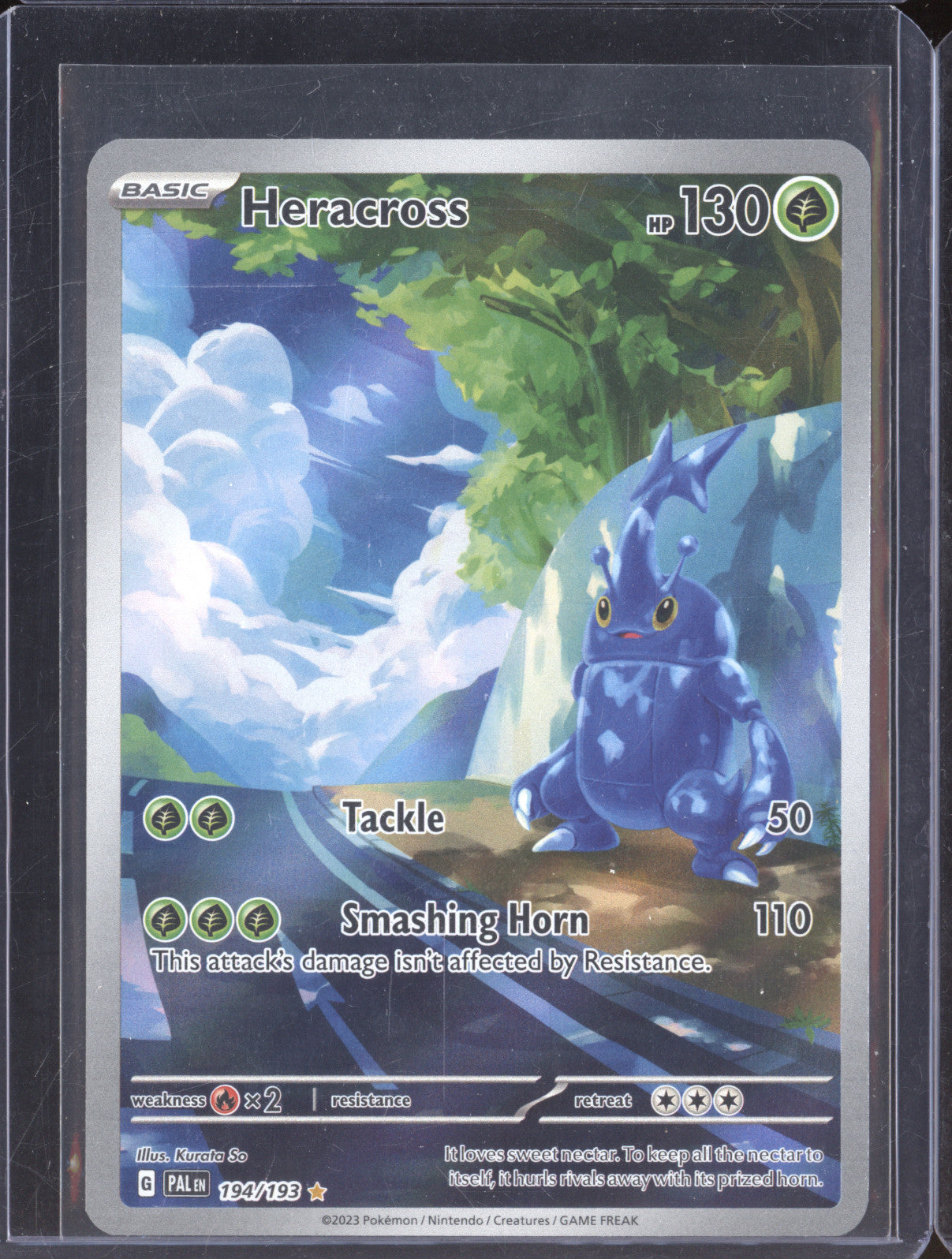 Heracross 2023 Pokemon Paldea Evolved PAL 194/193 Illustration Rare