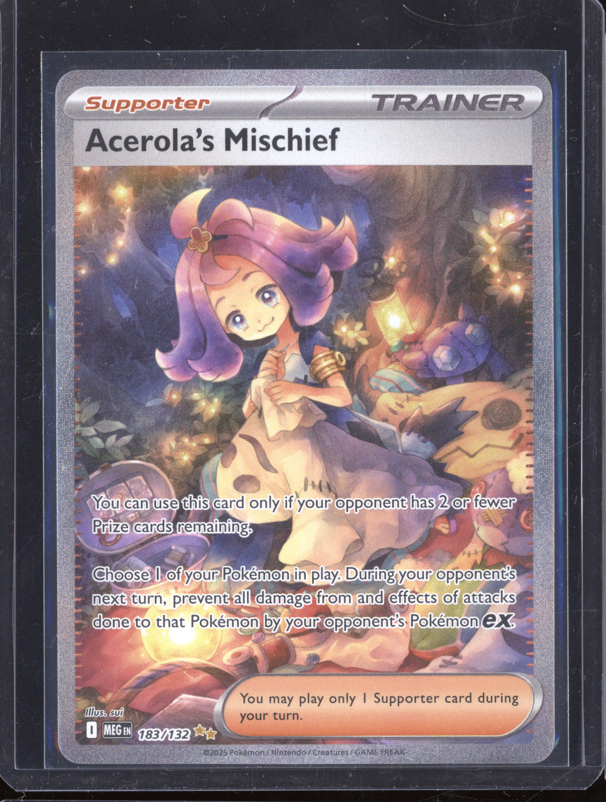 2025 Pokemon Mega Evolutions 183/132 Acerola's Mischief Special Illustration