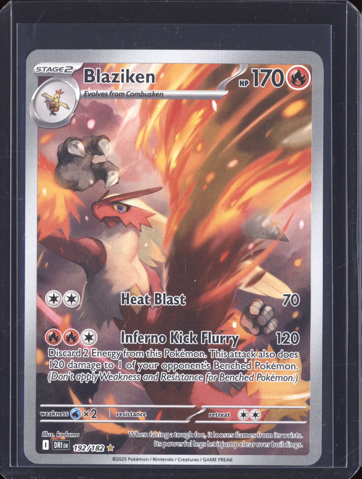 Blaziken 2025 Pokemon Destined Rivals DRI 192/182 Illustration Rare