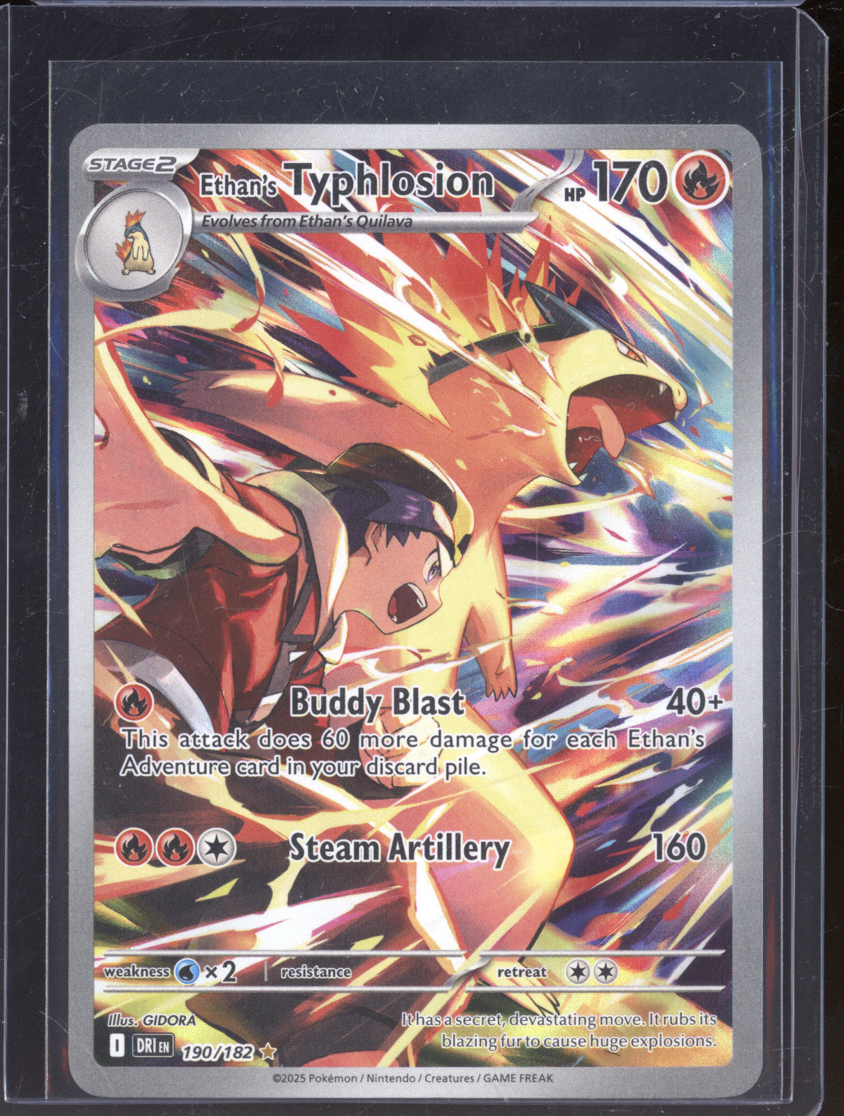 2025 Pokemon Destined Rivals 190/182 Ethan's Typhlosion Illustration Rare