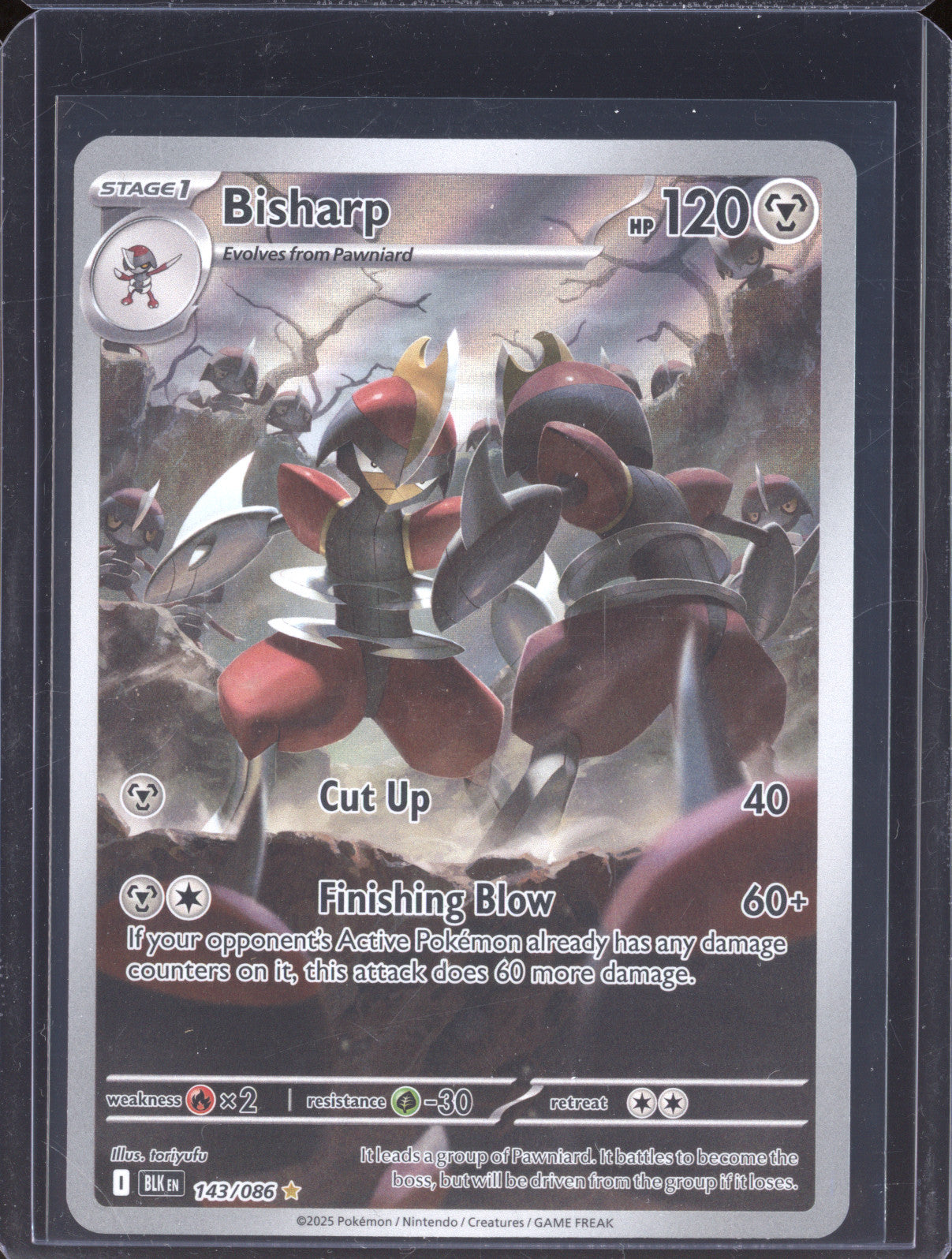 Bisharp 2025 Pokemon Black Bolt 143/086 Illustration Rare