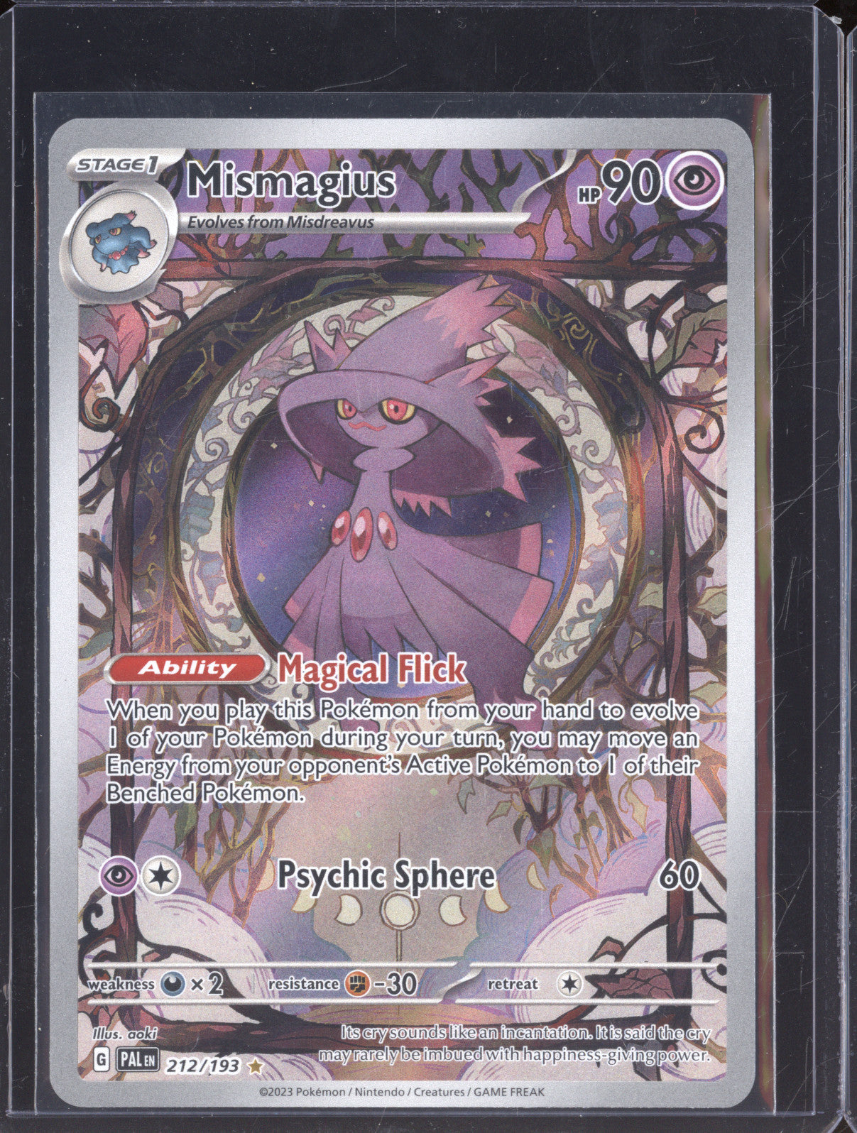 Mismagius 2023 Pokemon Paldea Evolved 212/193 Illustration Rare
