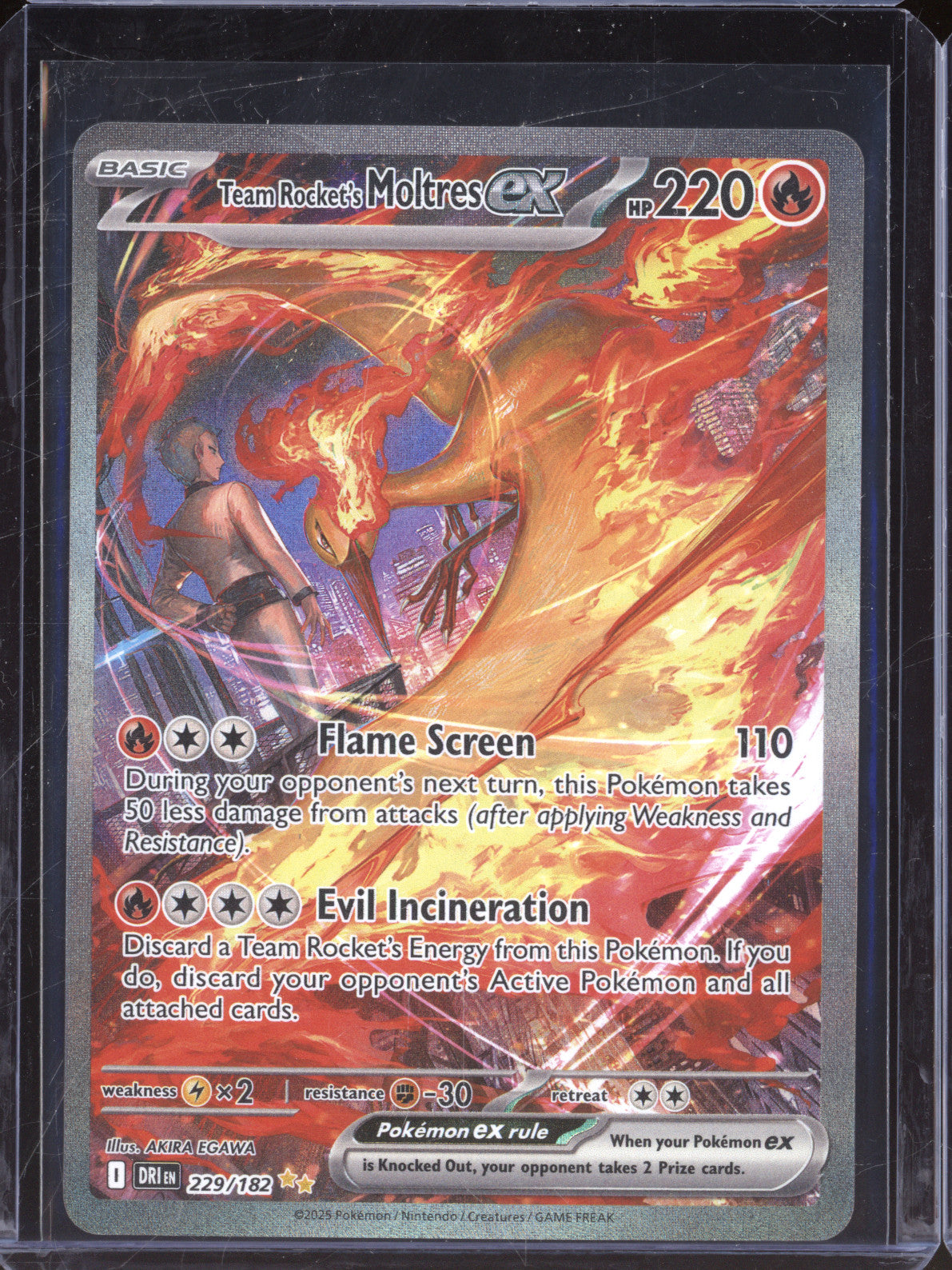 Team Rocket's Moltres ex 2025 Pokemon Destined Rivals DRI 229/182 SIR
