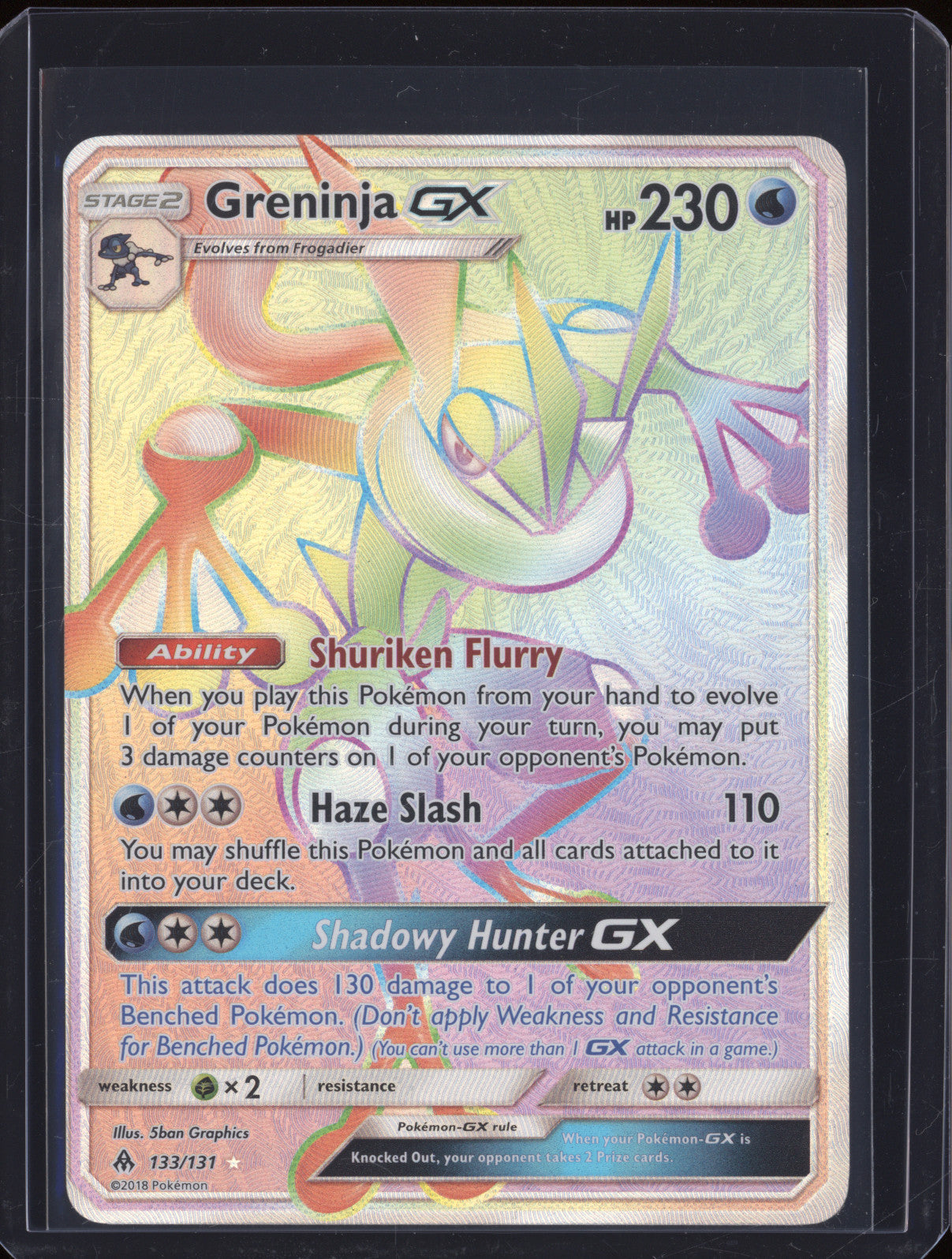 Greninja GX 2018 Pokemon Forbidden Light 133/131 Secret Rare