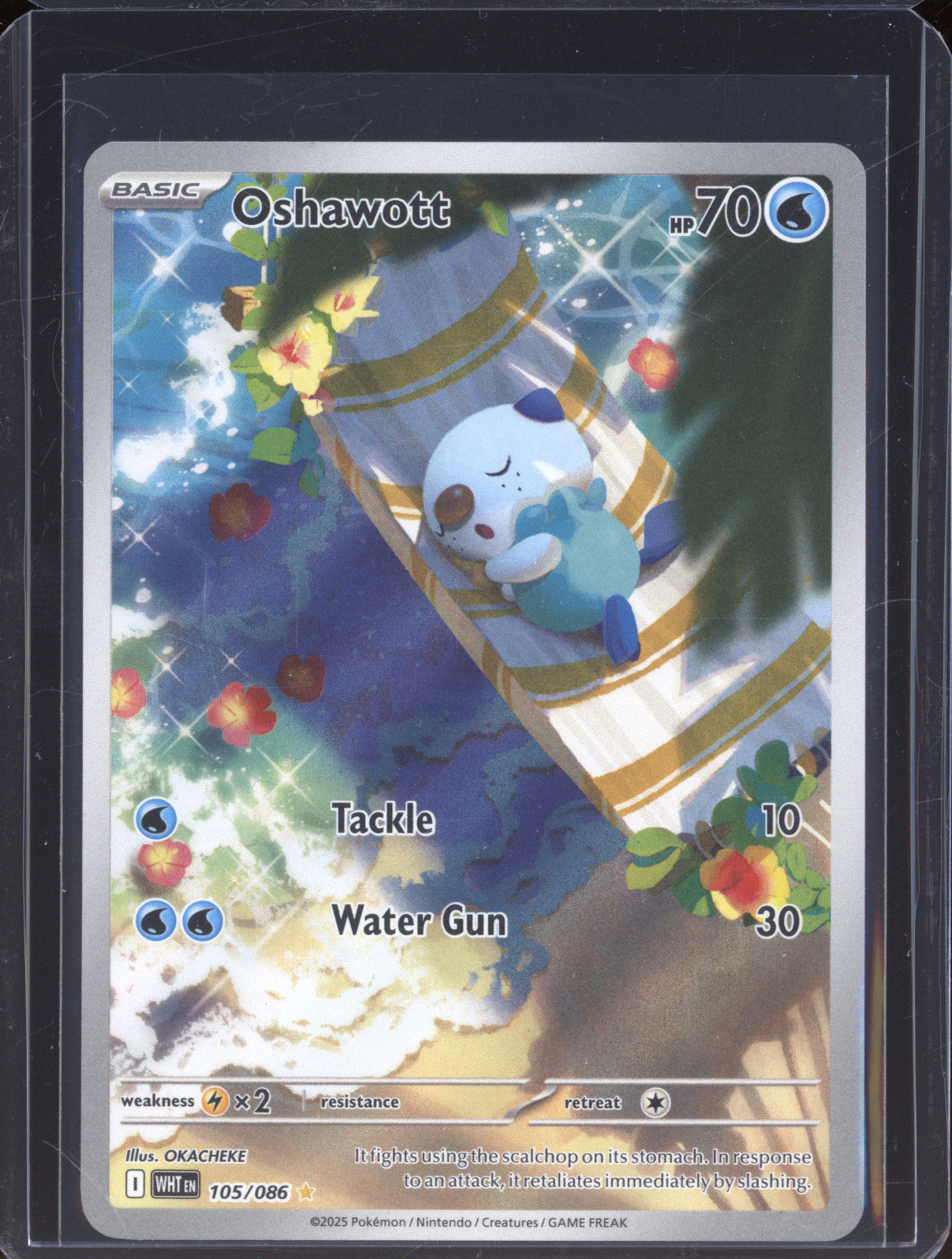 2025 Pokemon White Flare WHT 105/086 Oshawott Illustration Rare