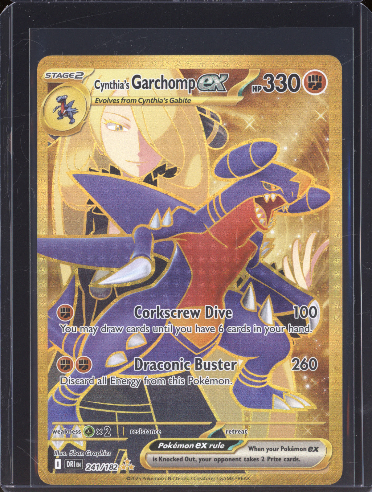 Cynthia's Garchomp Ex 2025 Pokemon Destined Rivals DRI 241/182 Hyper Rare