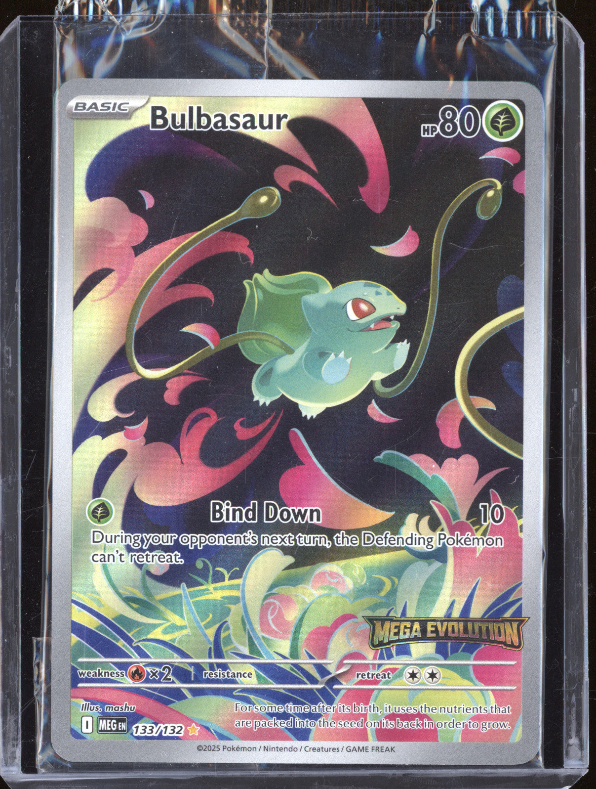 2025 Pokemon Mega Evolution Enhanced Box Topper 133 Bulbasaur Illustration Rare