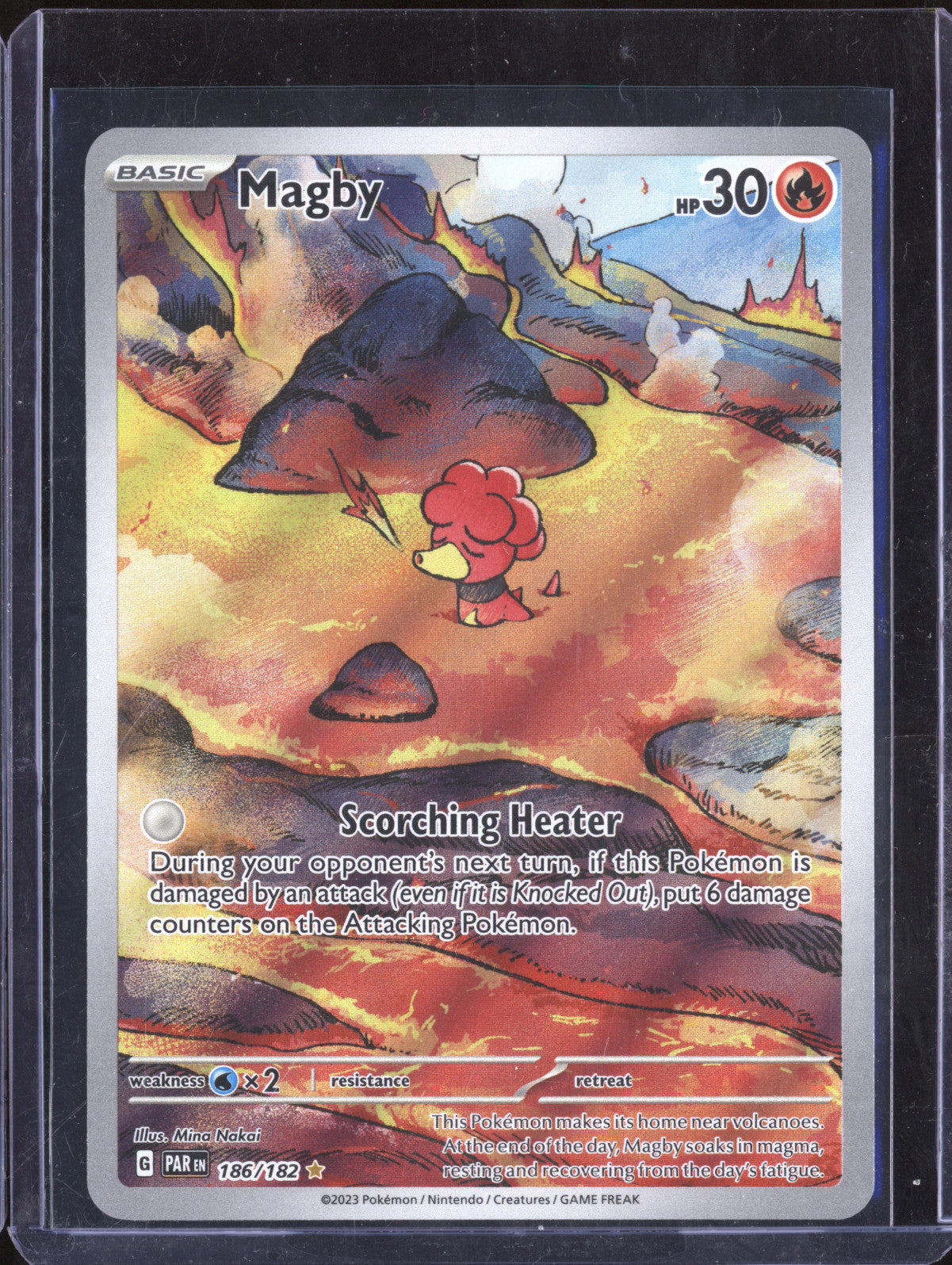 Magby 2023 Pokemon Paradox Rift 186/182 Illustration Rare