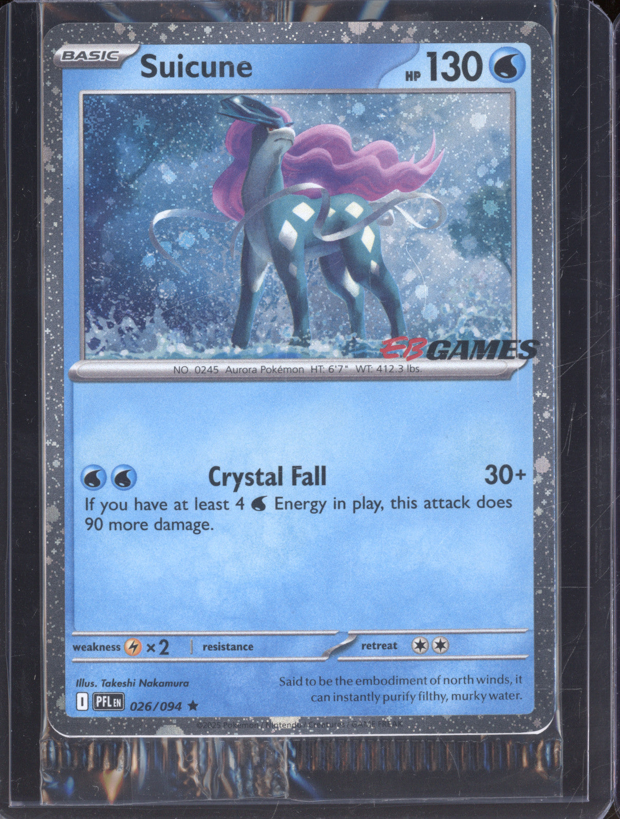 2025 Pokemon Phantasmal Flames 026/094 Suicune EB Games Promo