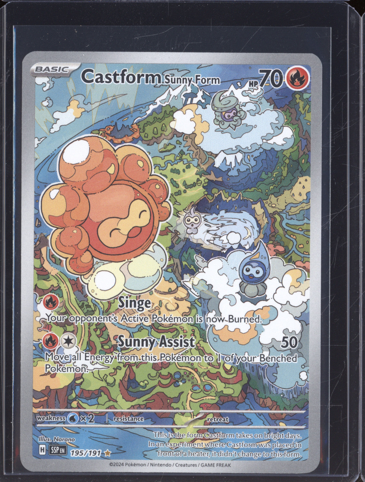 Castform Sunny Form 2024 Pokemon Surging Sparks 195/191 Illustration Rare