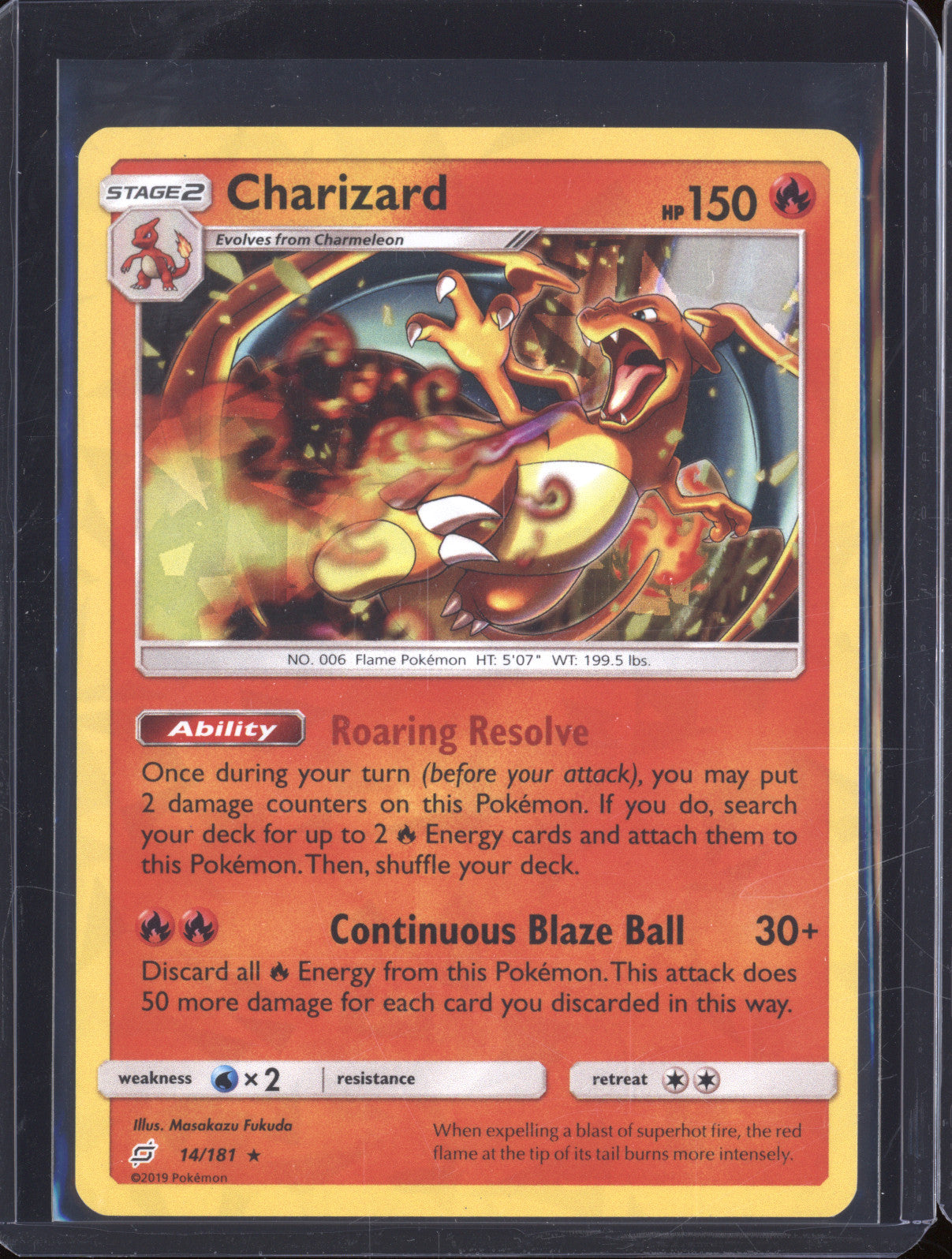 2019 Pokemon Team Up 14/181 Charizard Cracked Ice Promo