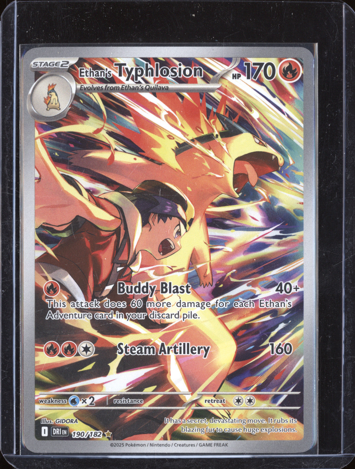 Ethan's Typhlosion 2025 Pokemon Destined Rivals DRI 190/182 Illustration Rare