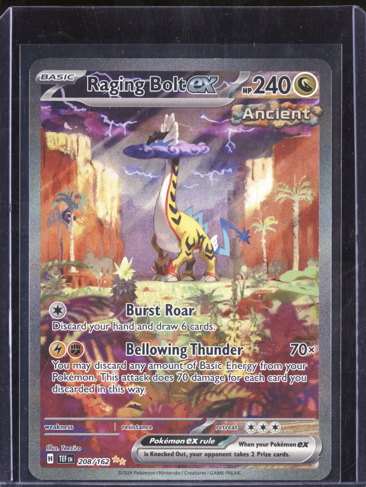 Raging Bolt ex 2024 Pokemon Temporal Forces 208/162 Special Illustration Rare