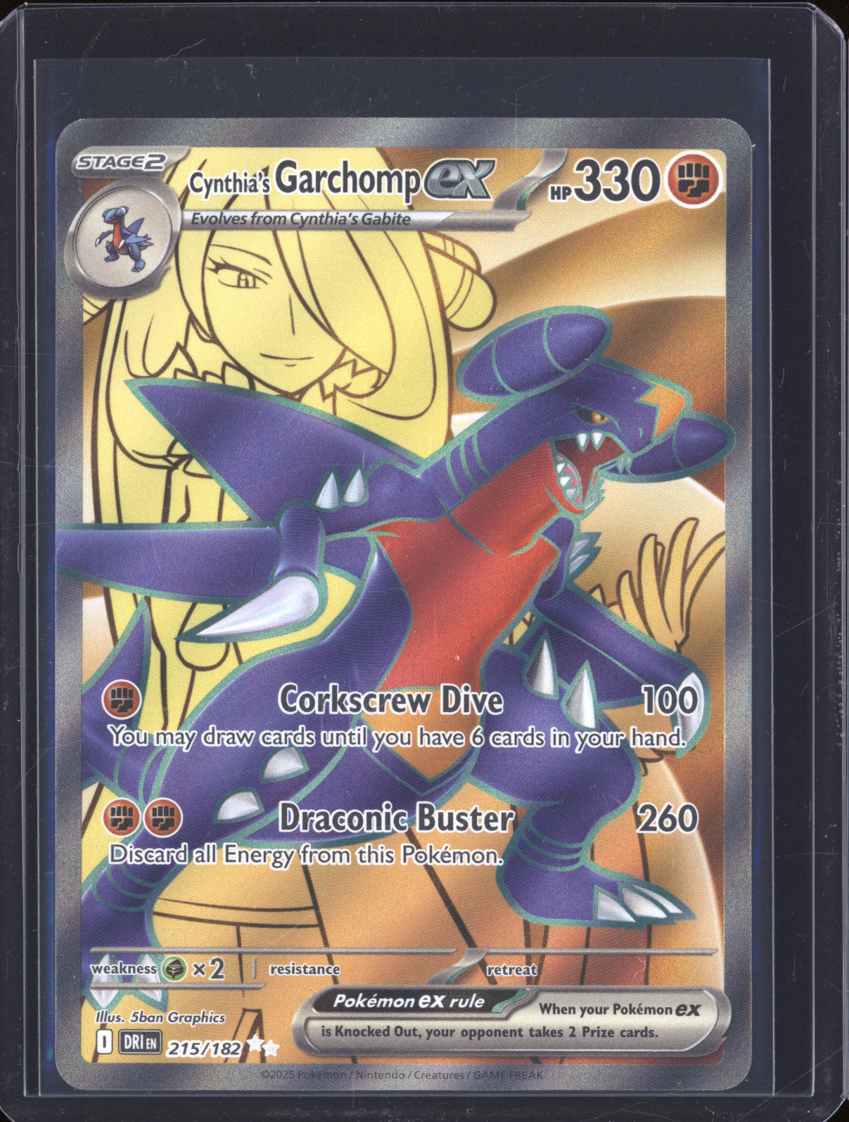 Cynthia's Garchomp Ex 2025 Pokemon Destined Rivals DRI 215/182 Ultra Rare
